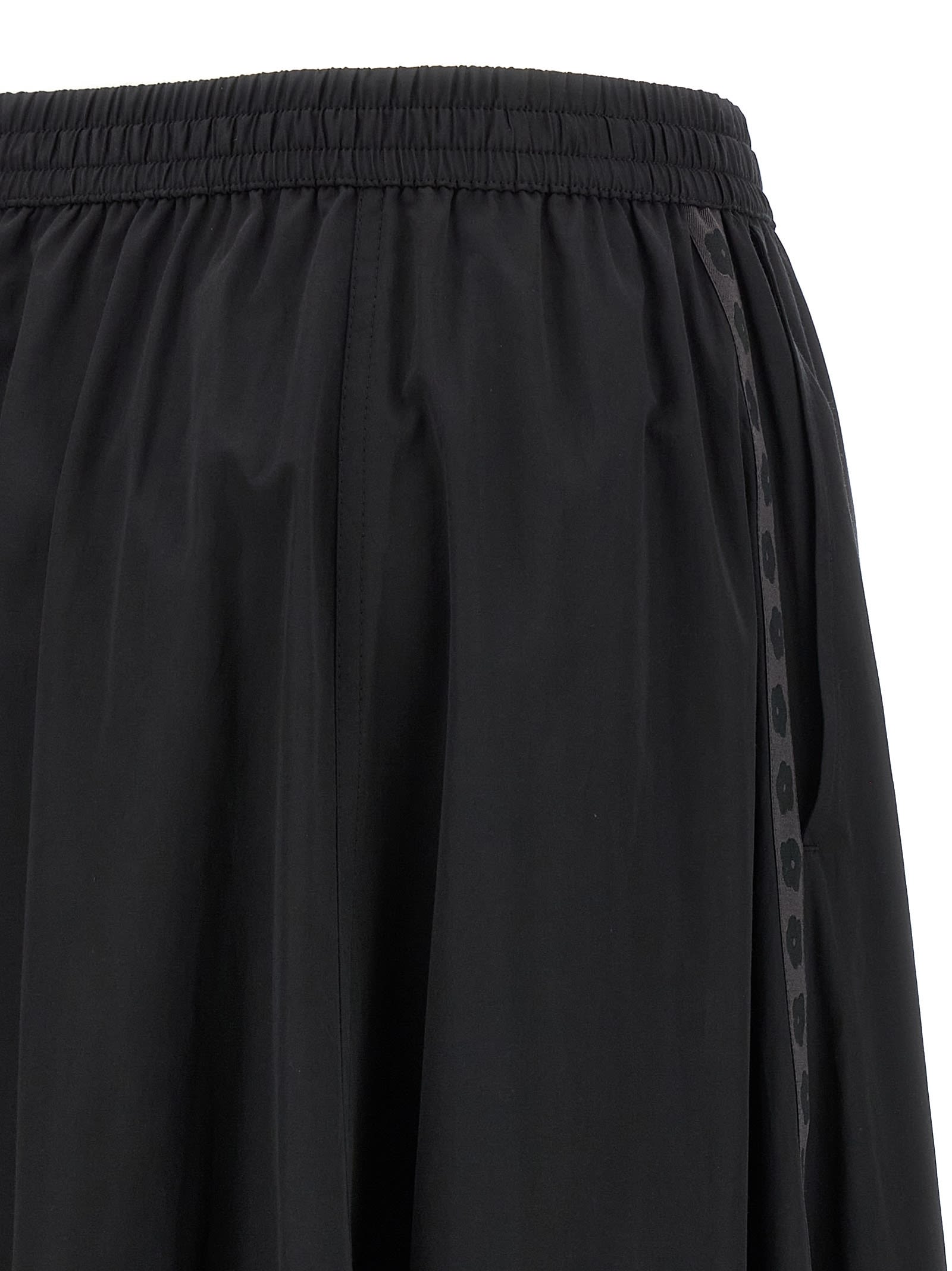 Kenzo Boke Flower 2.0 Skirt With Flared Hem And Bow Detail In Black