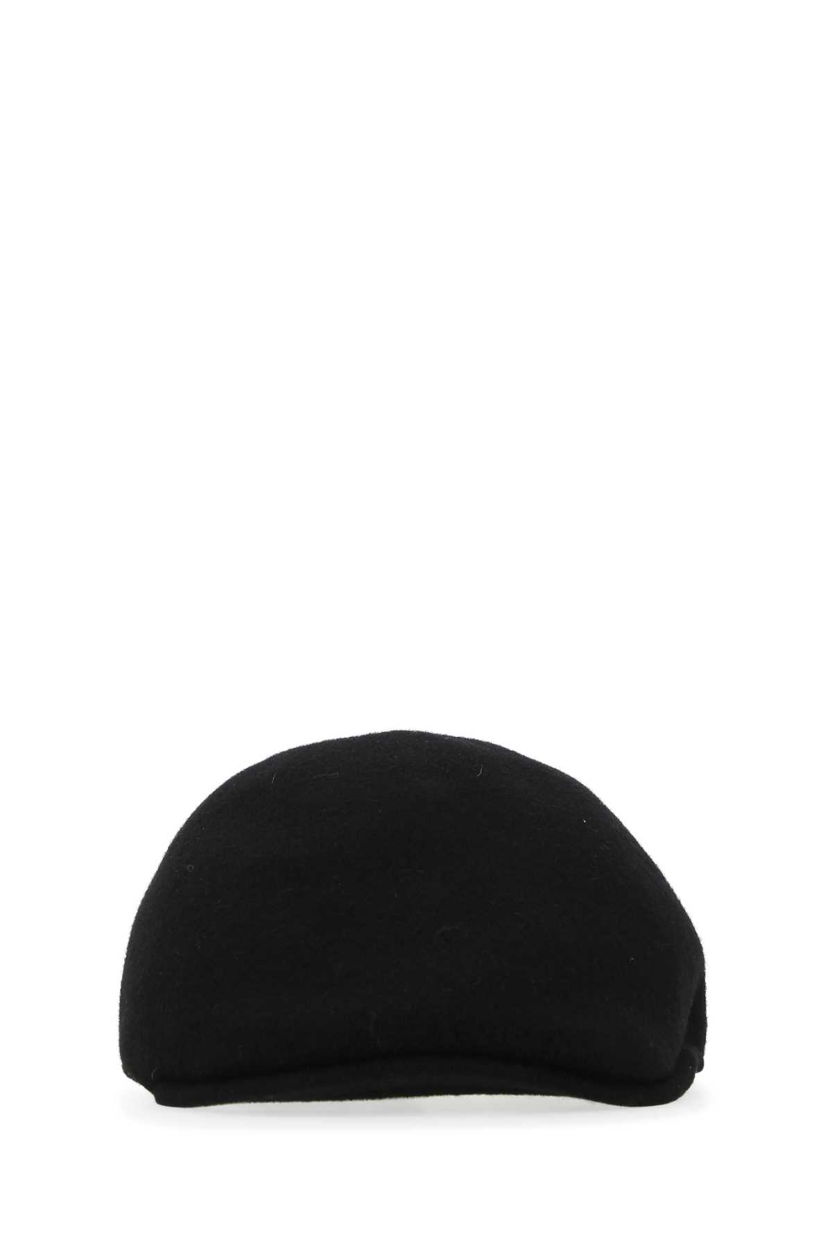 Black Felt Baker Boy Hat