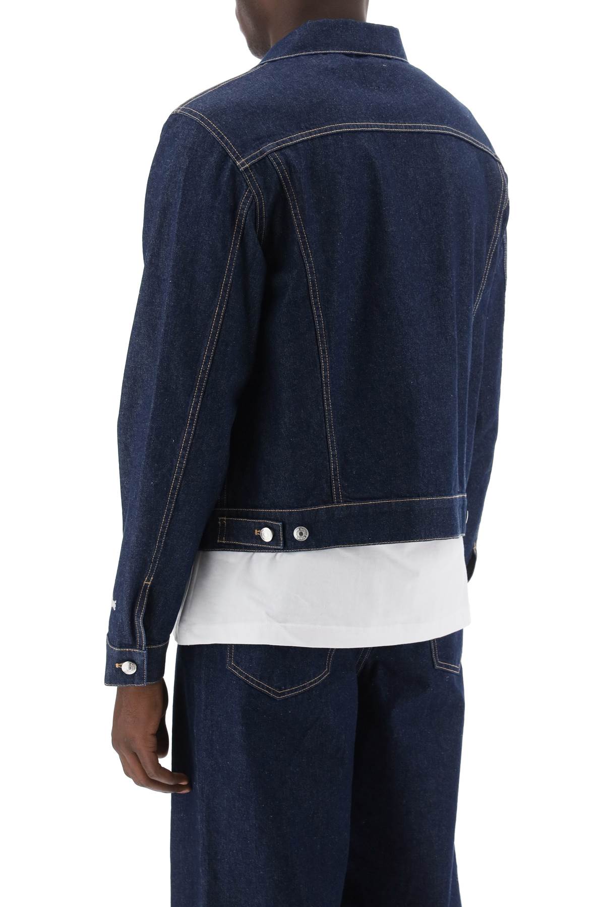 Shop Maison Kitsuné Light Denim Jacket In Washed Indigo (blue)