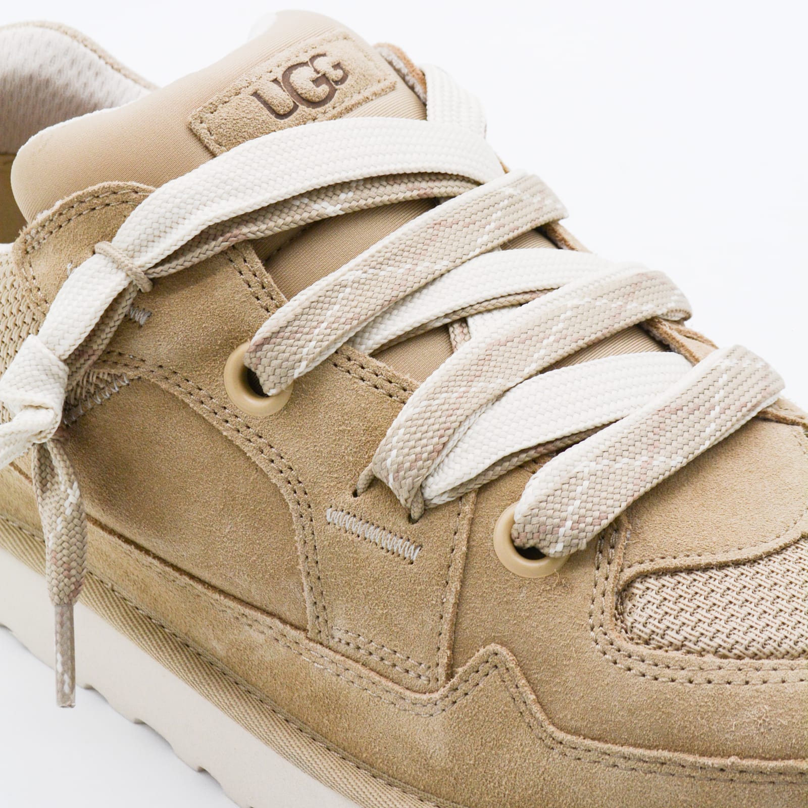 Ugg Beige Leather Lo Lowmel Sneakers In Neutral