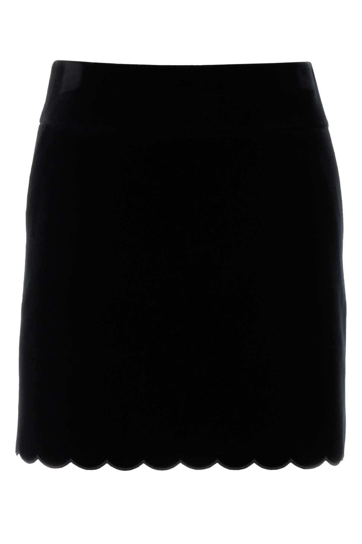 Chloé Black Velvet Mini Skirt