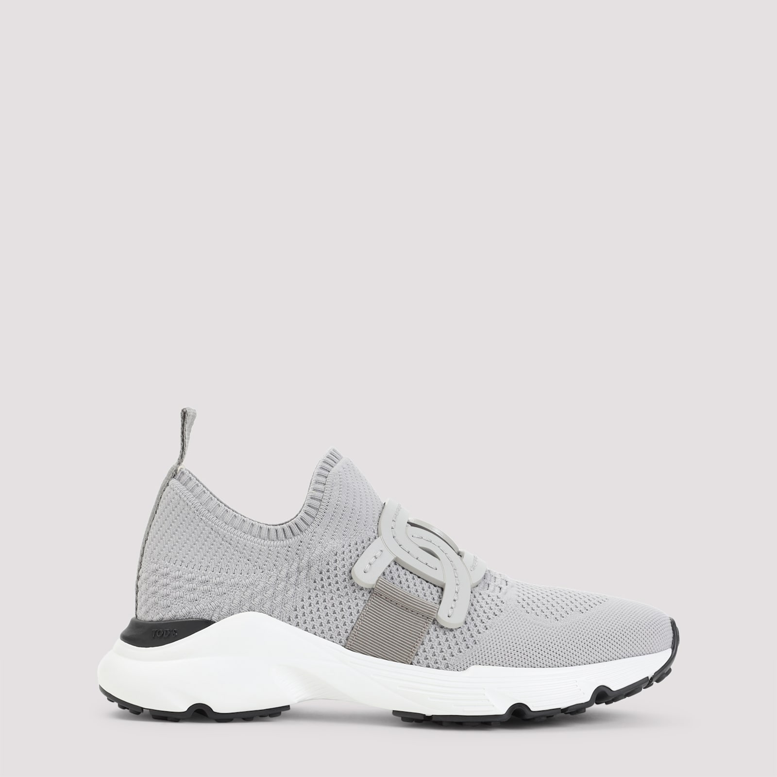 Tod's Grey Knit Sneakers Rubber Sole In Gray