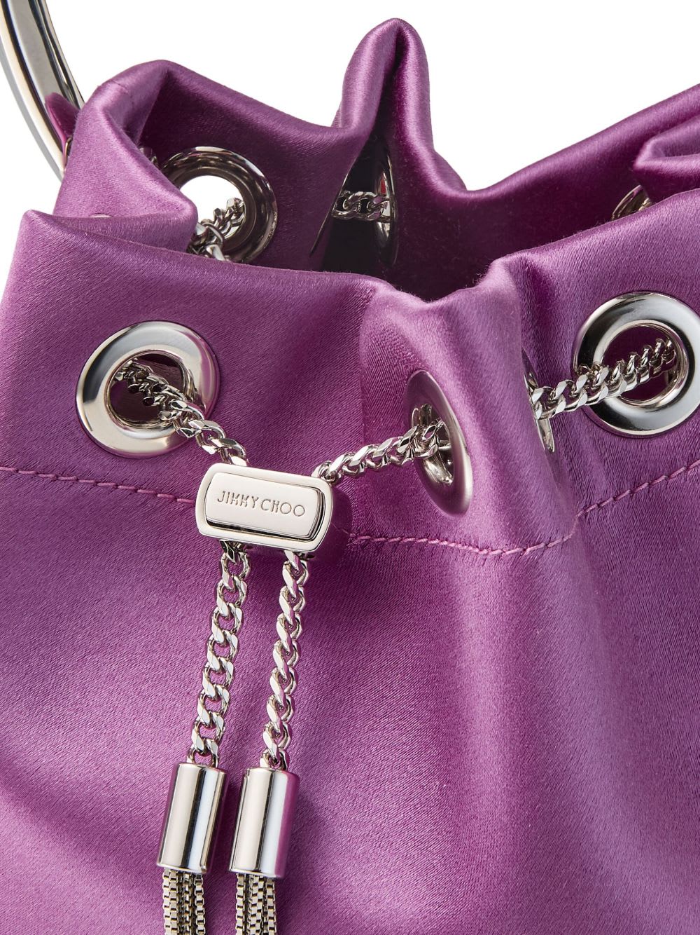 Jimmy Choo Bon Bon Leather Bucket Bag In Purple