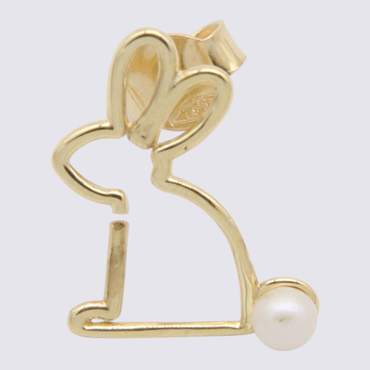 Shop Aliita Gold Tone Conejito Earring In Gold/white