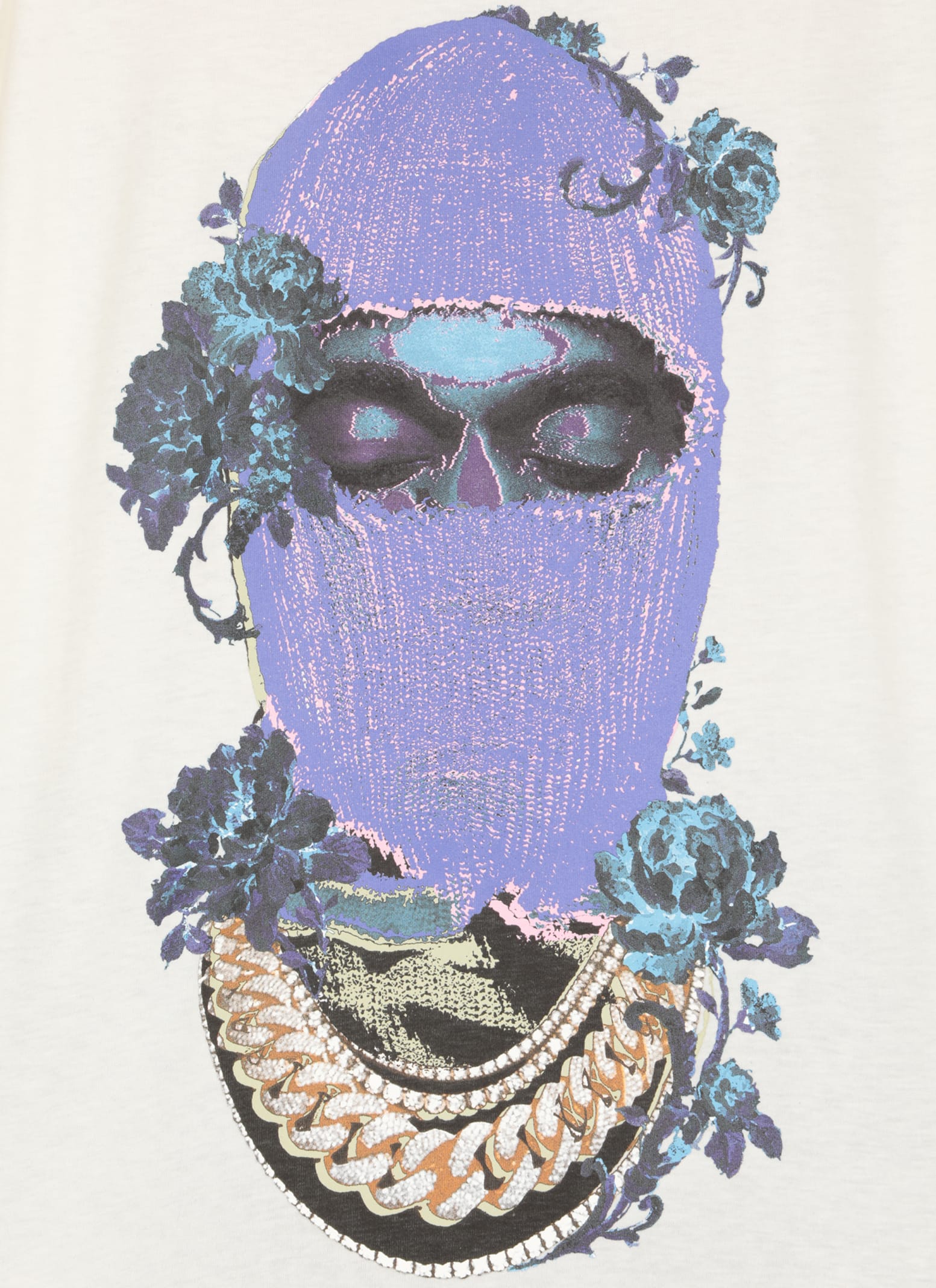 Shop Ih Nom Uh Nit Mask Black Roses T-shirt In White