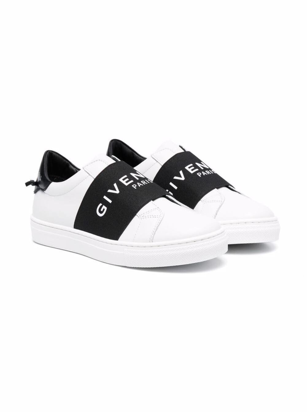 Givenchy Boys White Leather Sneakers With Logo