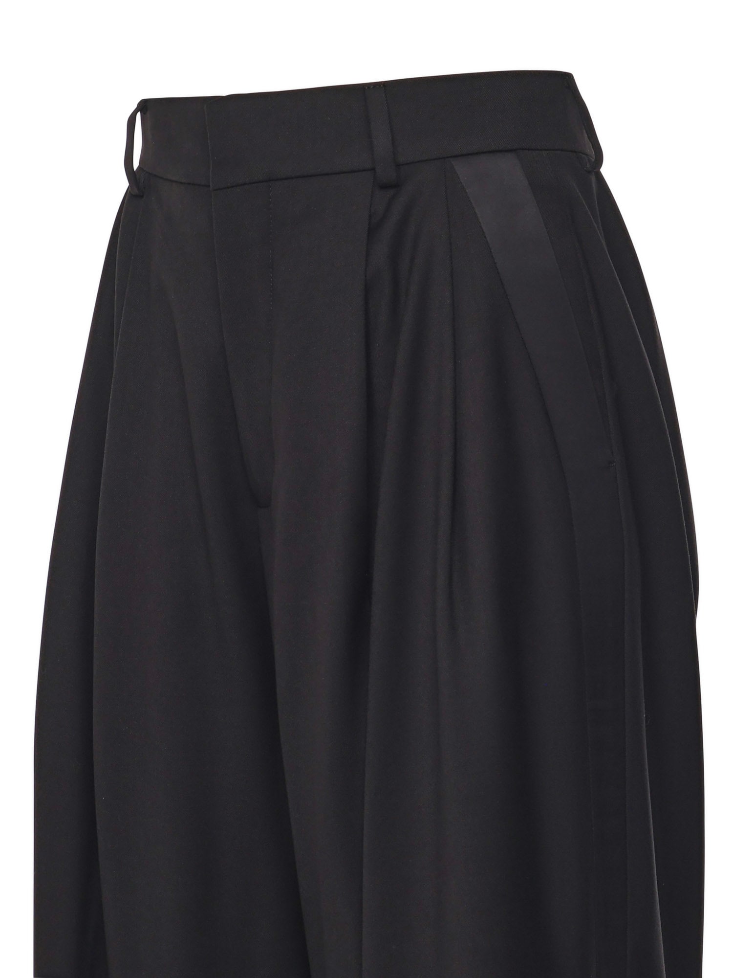 Nineminutes Palazzo Tuxedo Pants In Black