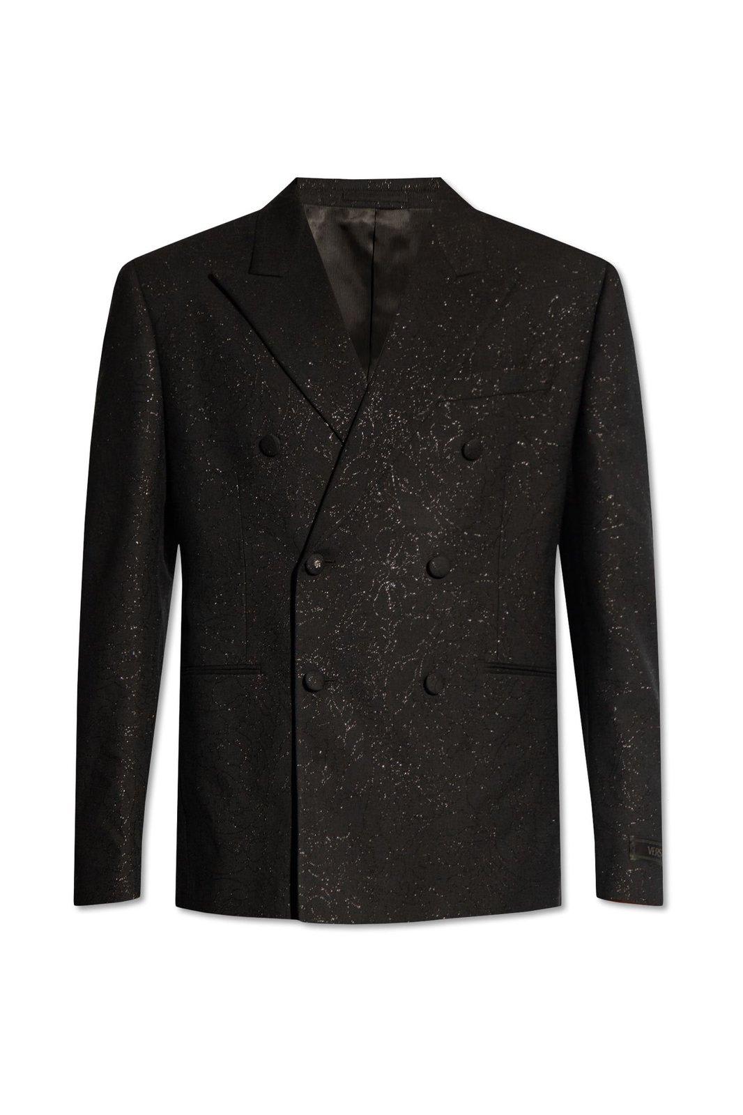 VERSACE BAROCCO-JACQUARD DOUBLE-BREASTED TAILORED BLAZER