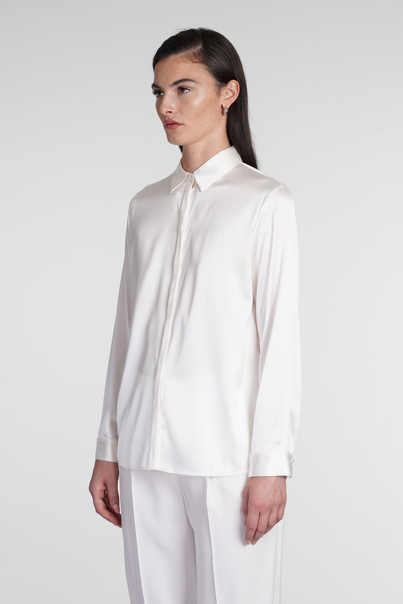 Shop Emporio Armani Shirt In White Silk