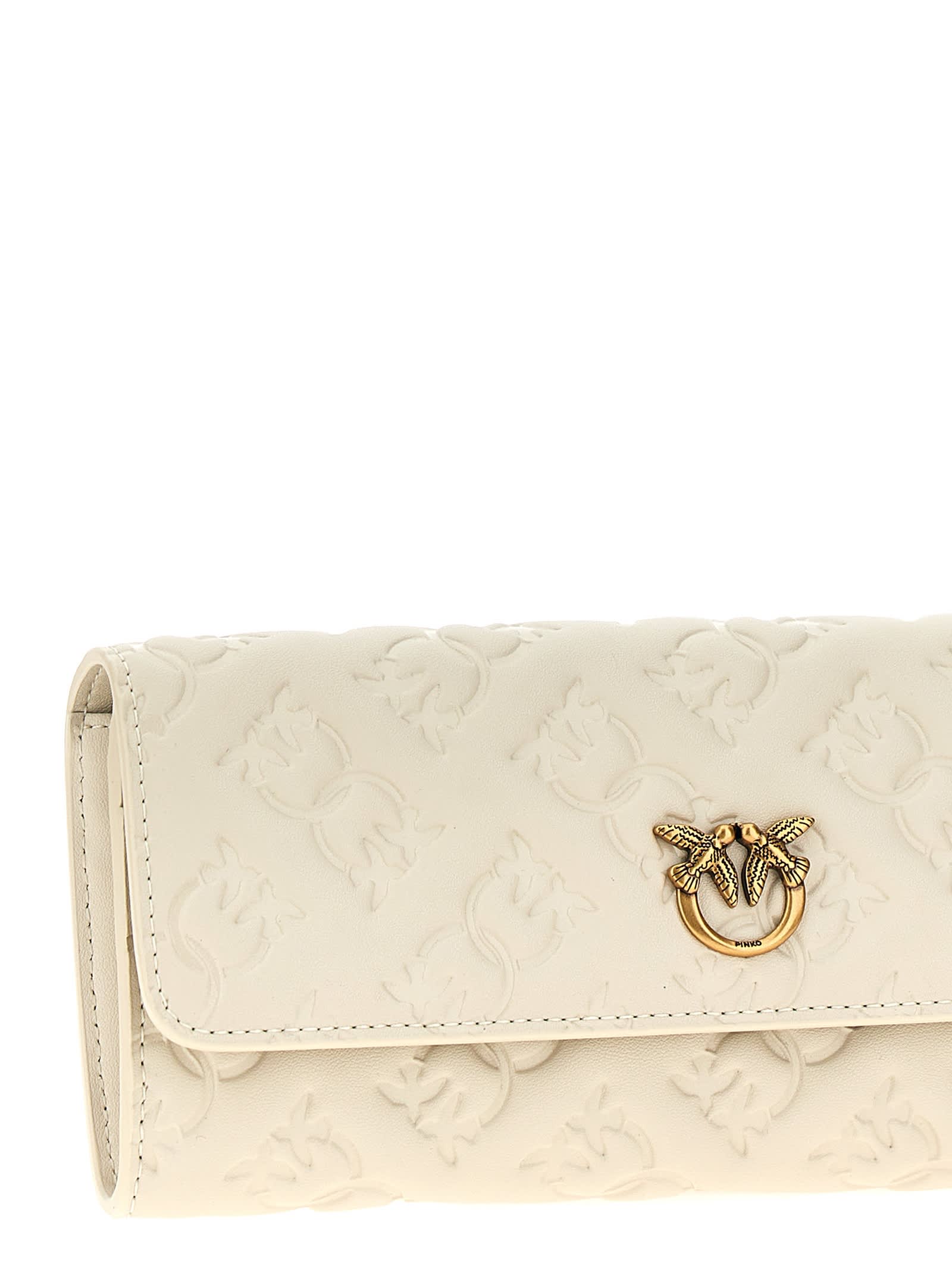 Shop Pinko Love Tiny Birds Wallet On Chain In White