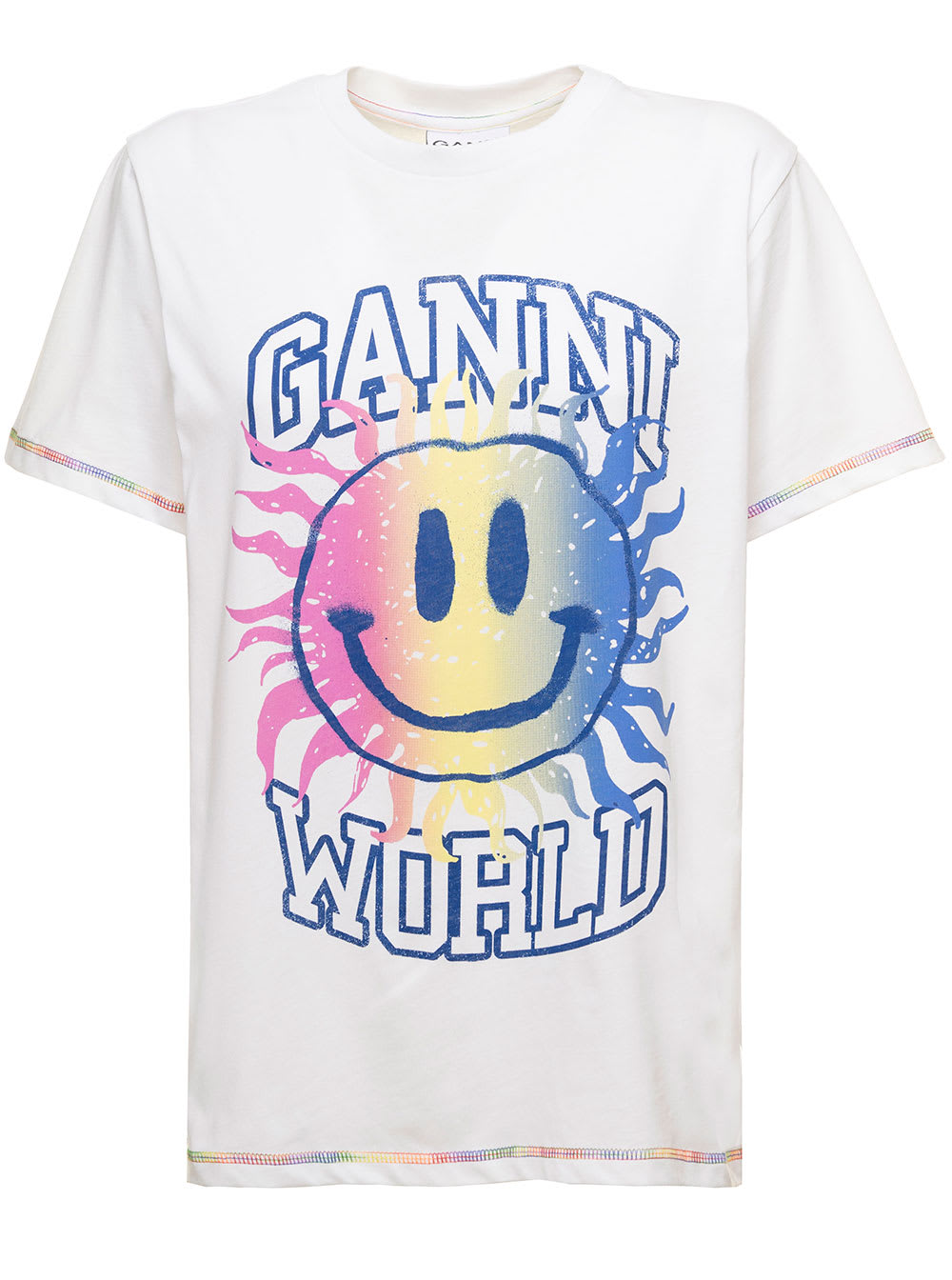 Light Jersey Smiley Relaxed T-shirt Woman Ganni