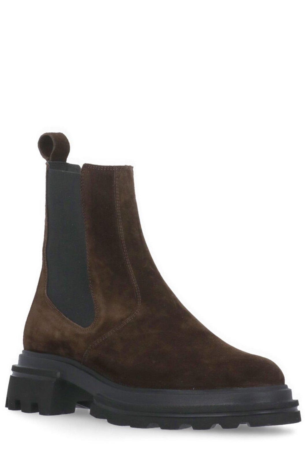 Shop Hogan Chelsea Ankle Boots In Brown