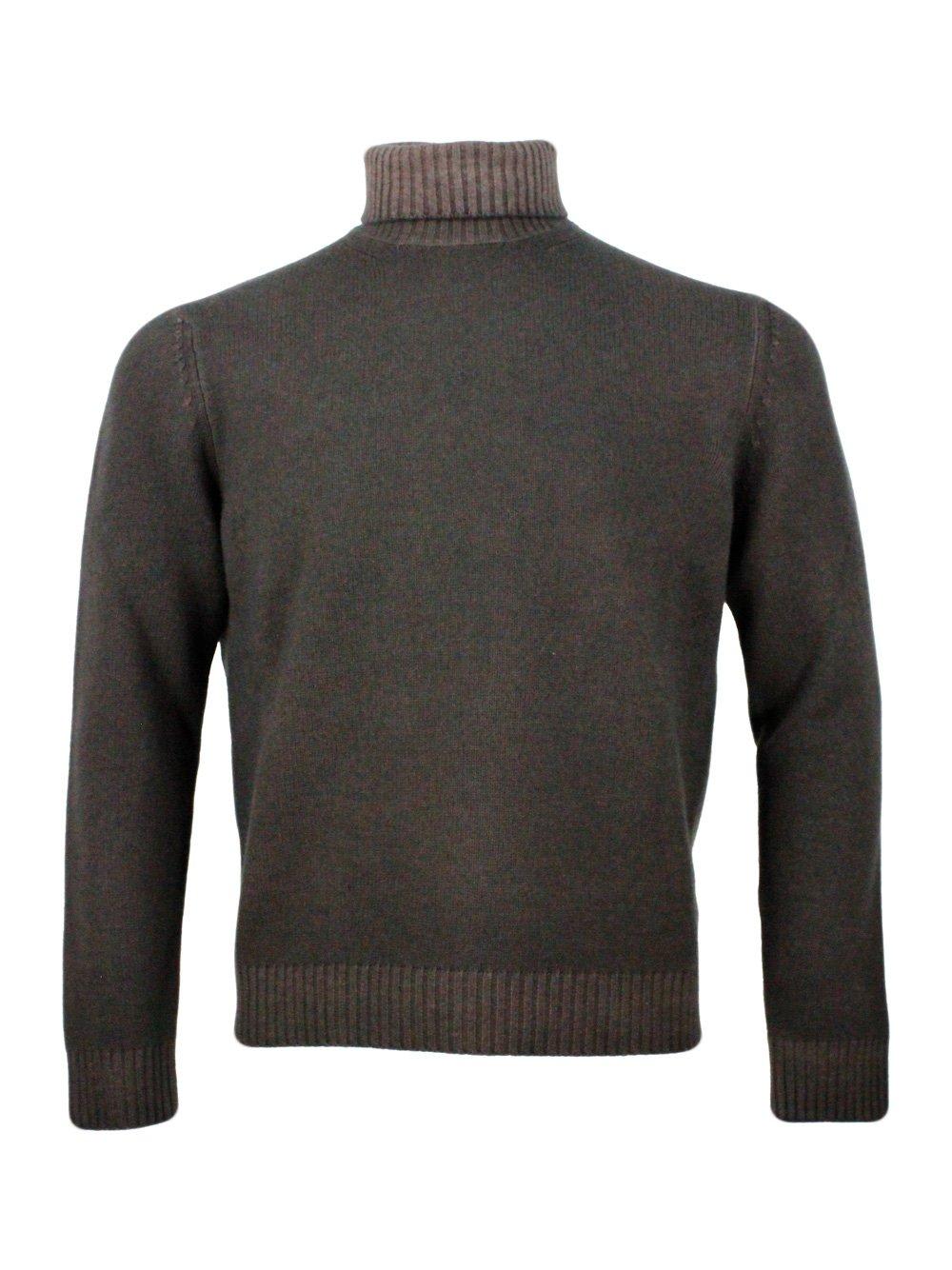 Long-sleeved Roll-neck Knitted Jumper