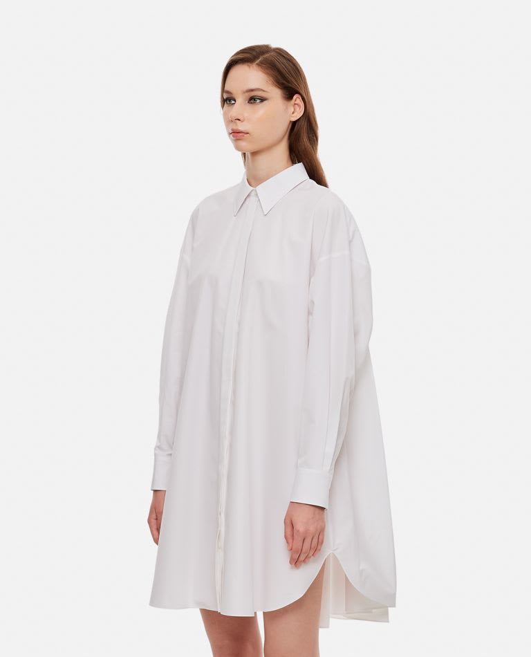 Alexander Mcqueen Capeback Mini Shirt Dress In White