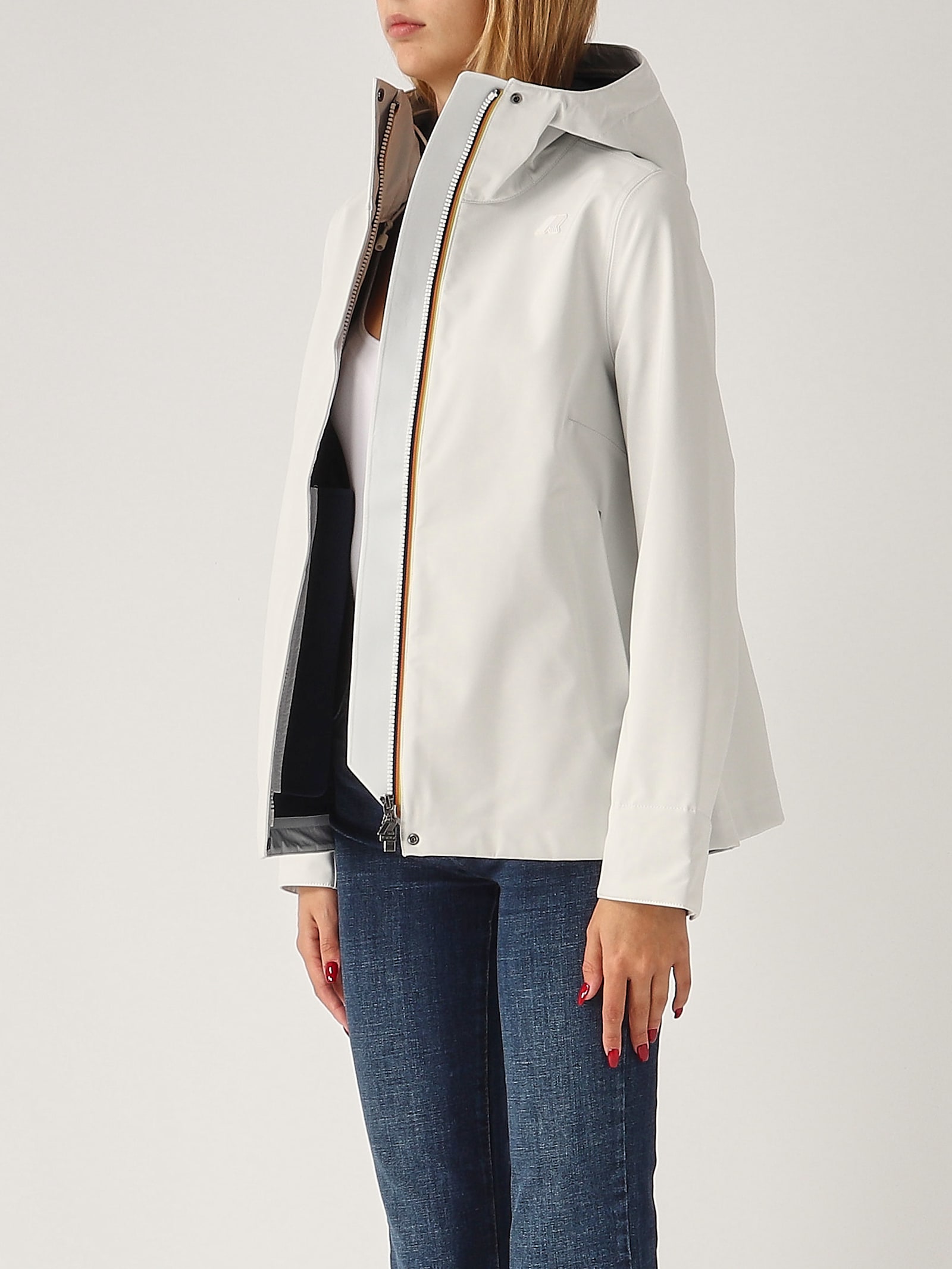 Shop K-way Madalina Bonded Jacket In Bianco