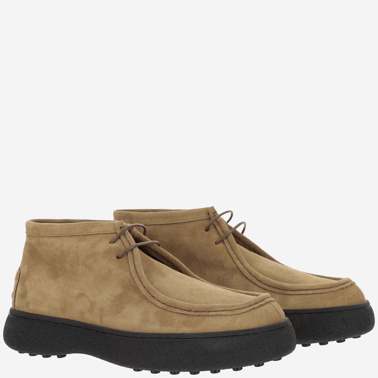 Tod's Burlotto Gommino Lace-up Boots In Beige