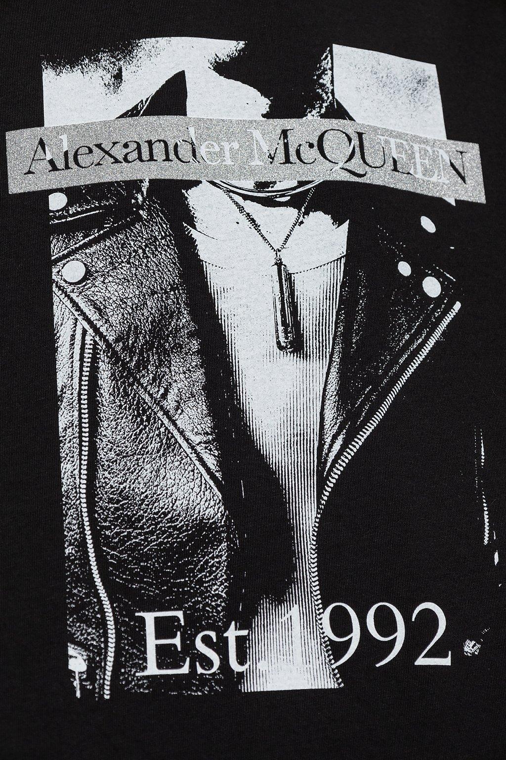 Shop Alexander Mcqueen Graphic Printed Crewneck T-shirt In Black