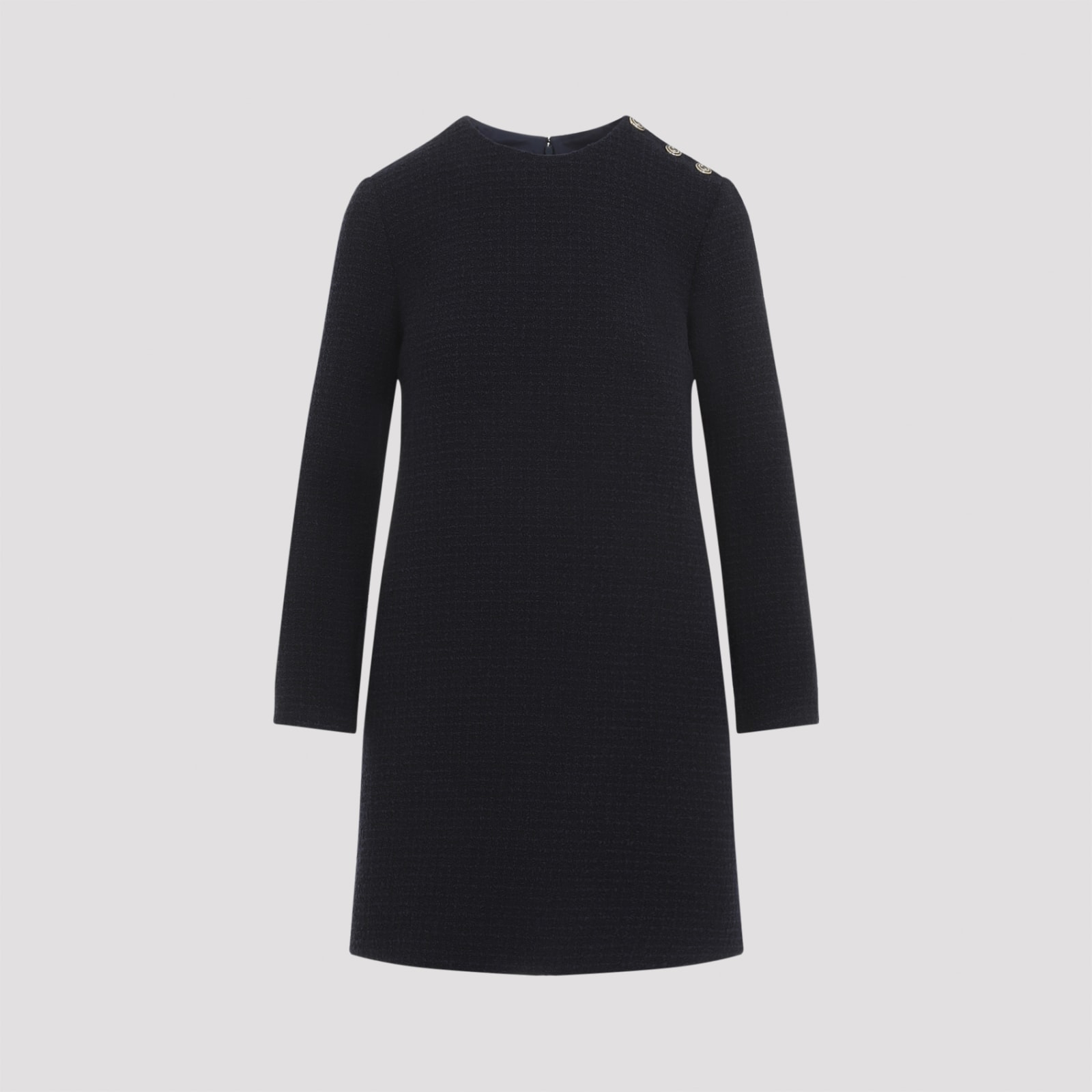 Shop Gucci Dark Blue Bouclã© Dress In Nightsky