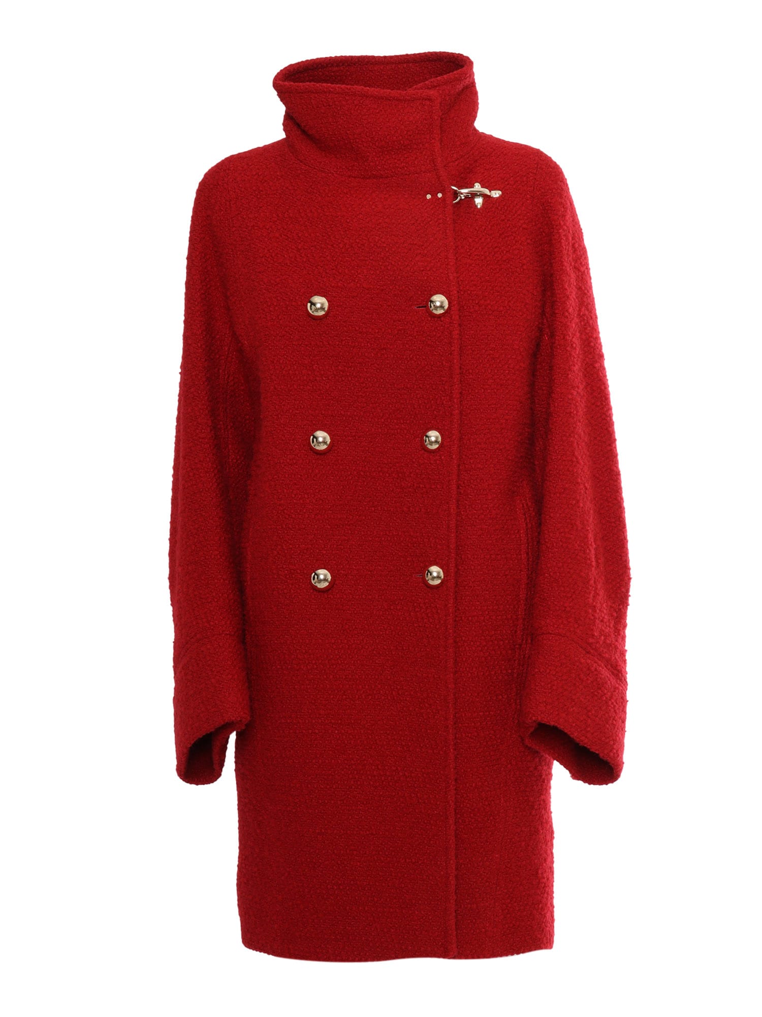 Shop Fay Double Breasted Urban Coat In Red