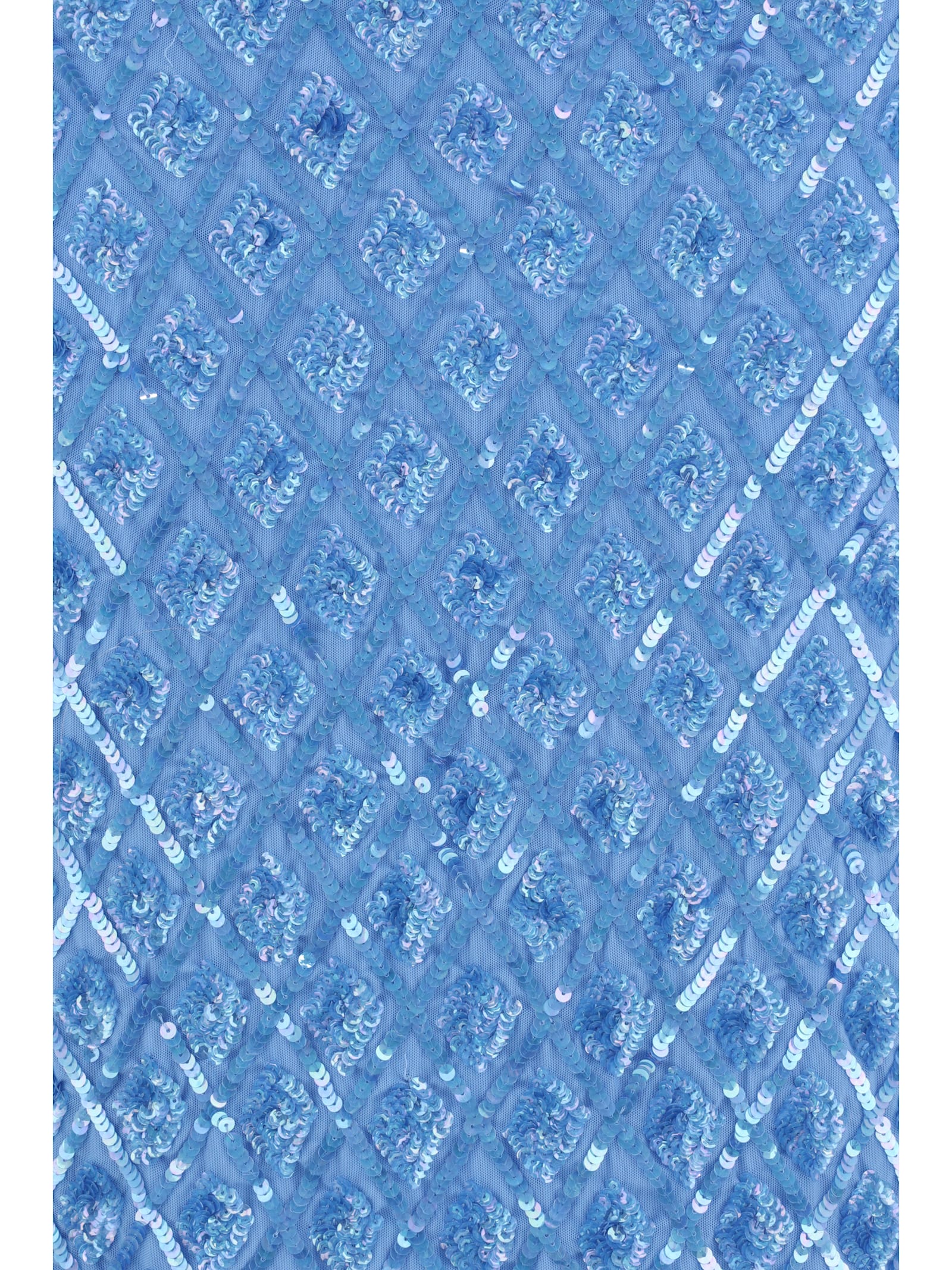 Shop P.a.r.o.s.h Sequined Midi Skirt In Blu Cielo