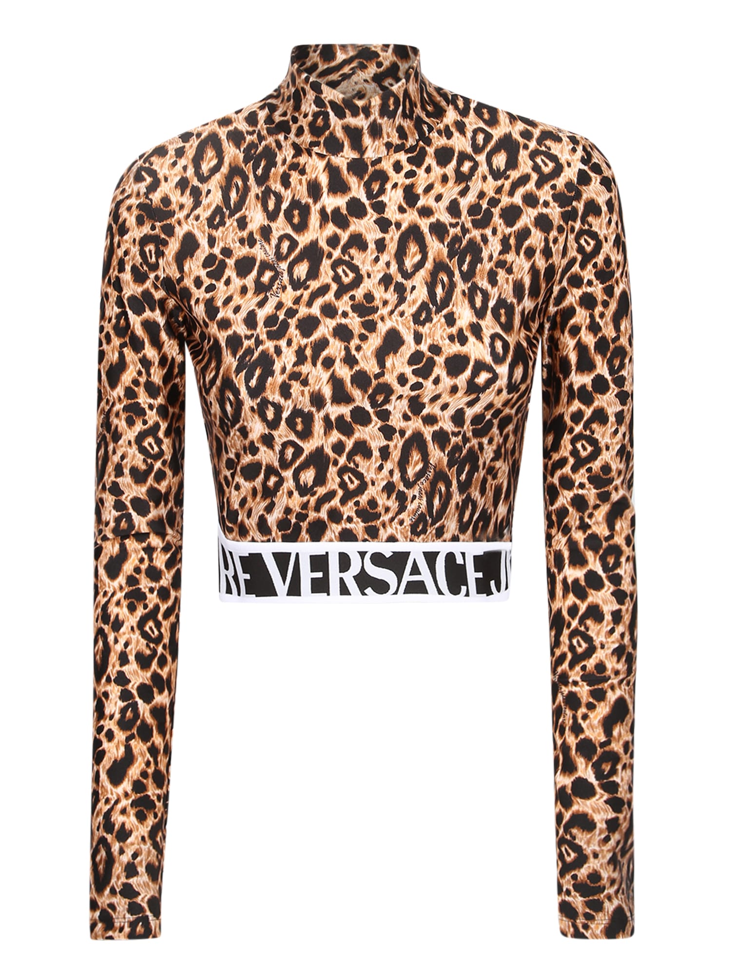Versace Jeans Couture Leopard-print Crop Top