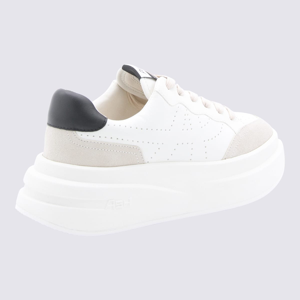 Shop Ash White And Black Leather Sneakers