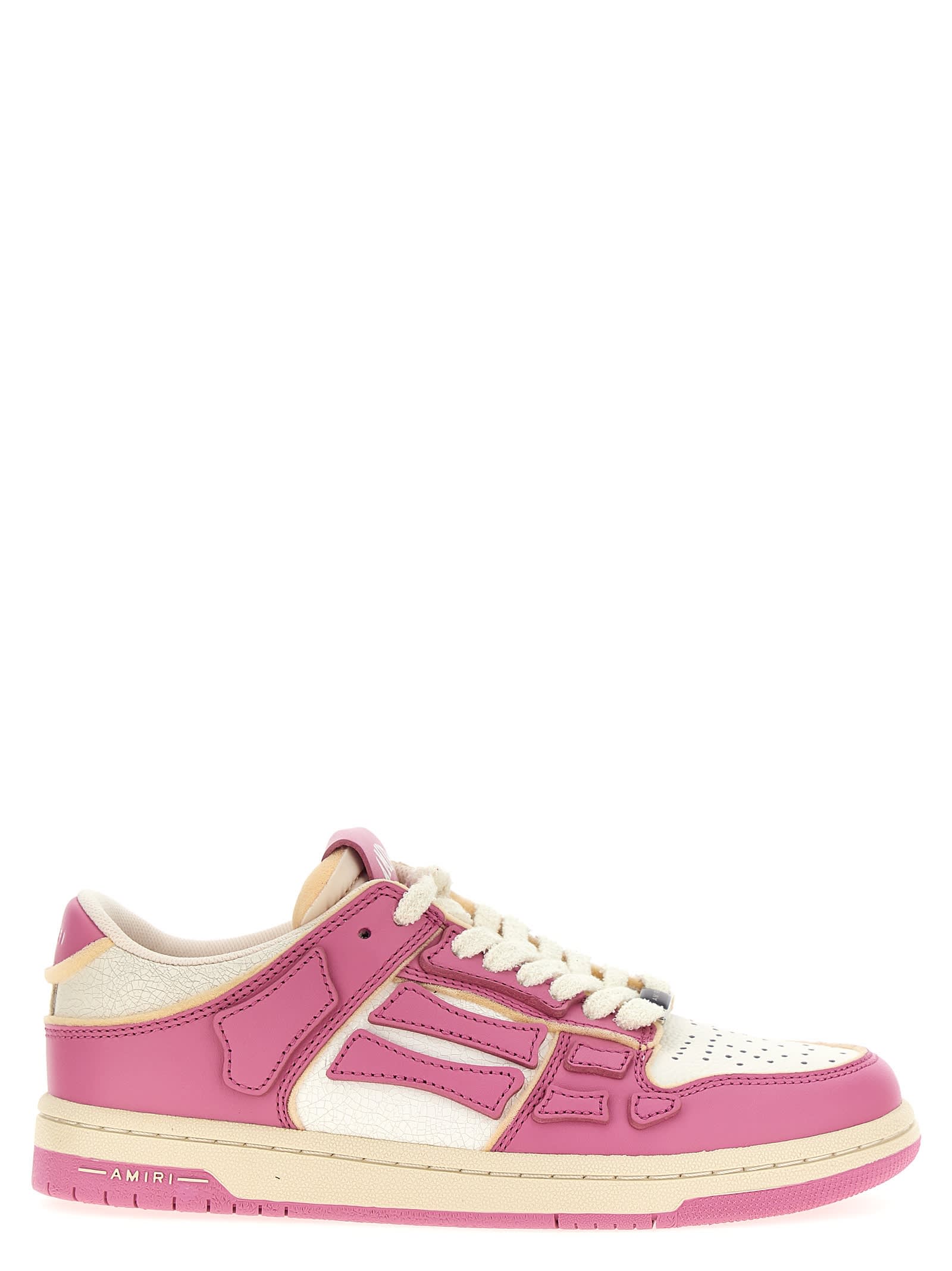 Shop Amiri Collegiate Skel Top Low Sneakers In Pink