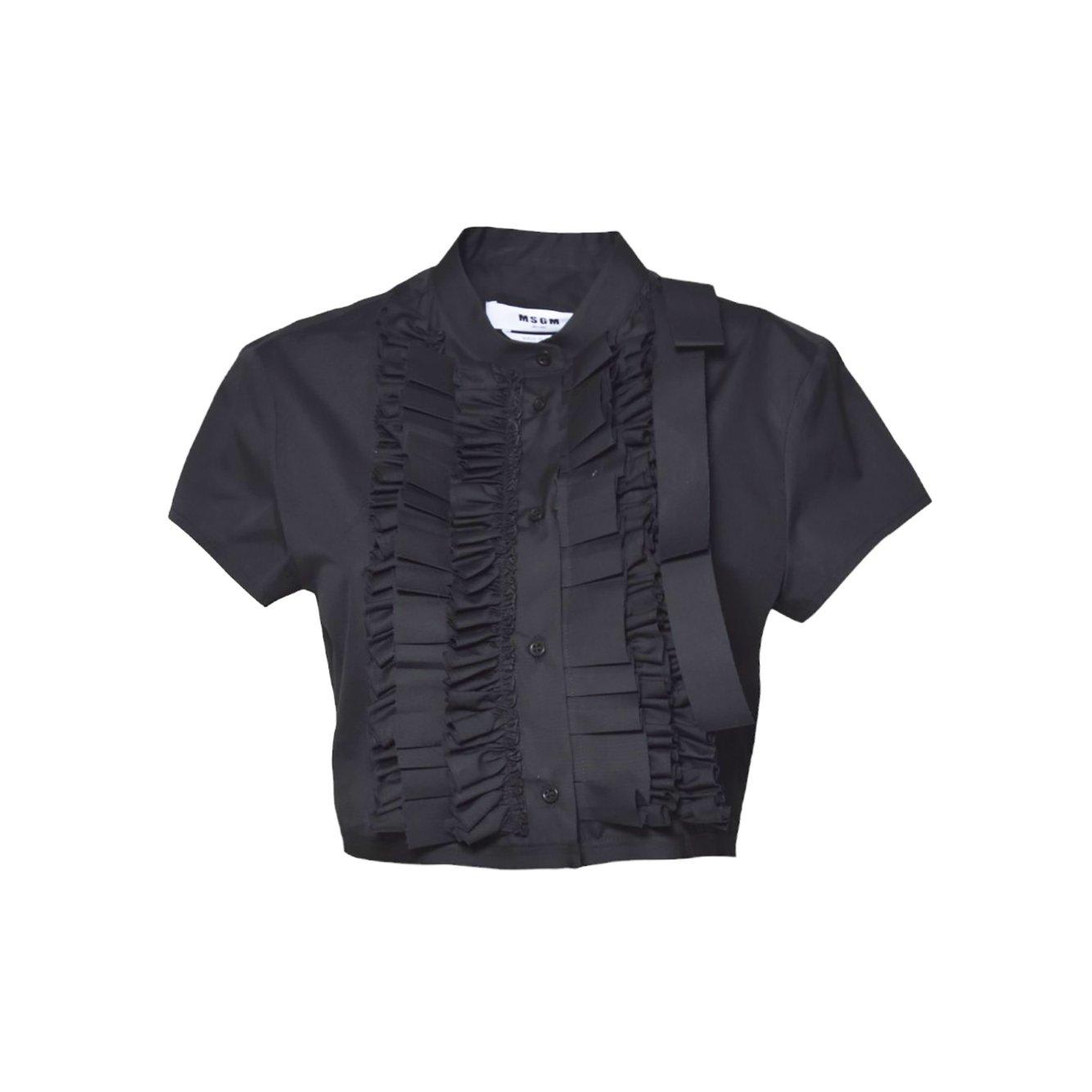 Msgm Cropped Ruffled Shirt