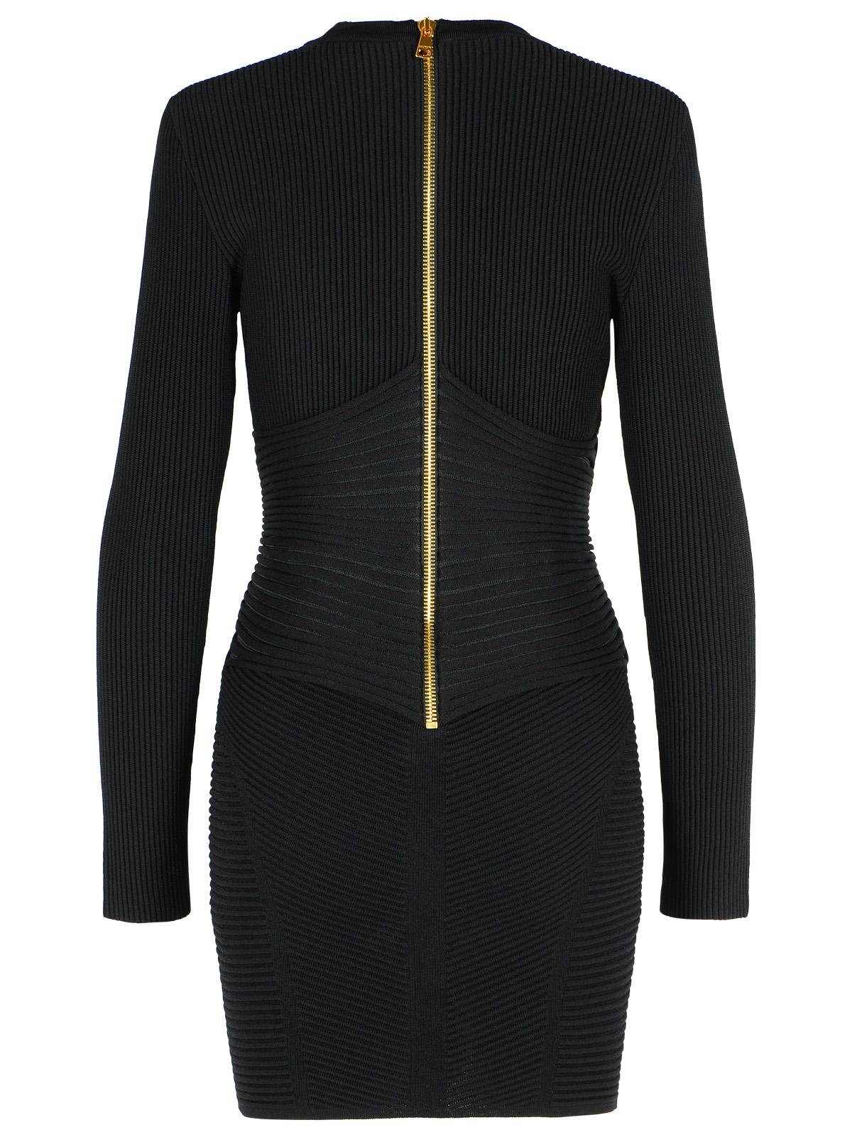 Balmain Short Dress In Black Viscose Blend In Black