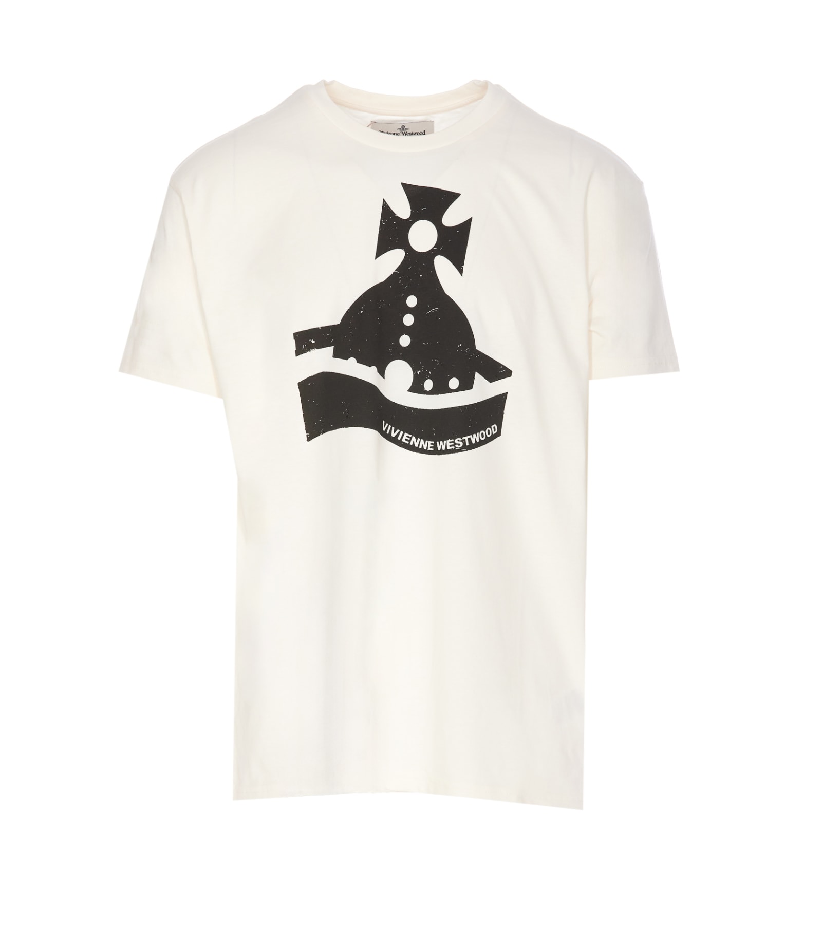 Shop Vivienne Westwood Sunken Orb Logo T-shirt In White