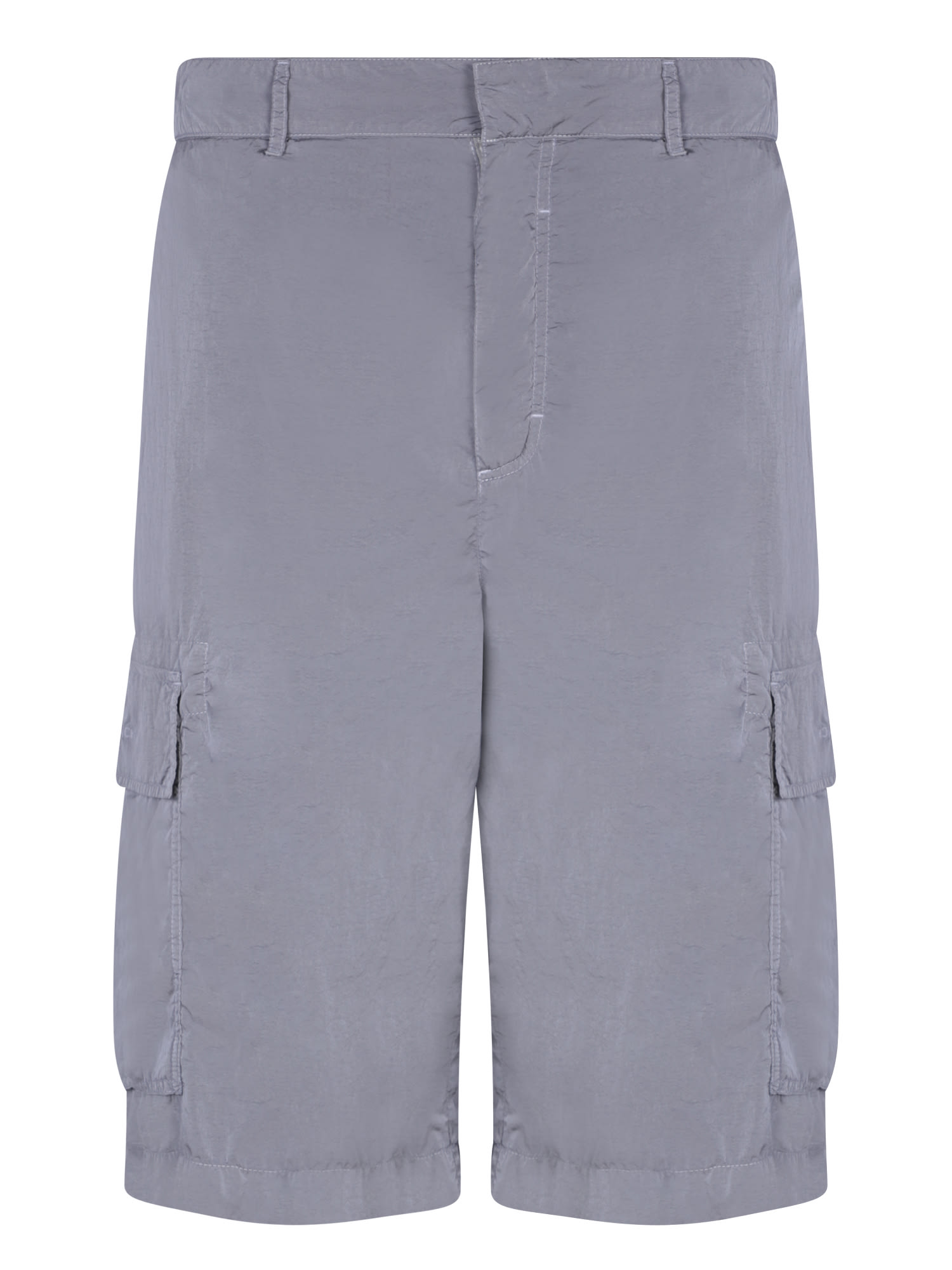 Shop Givenchy Cargo Denim Grey Bermuda Shorts