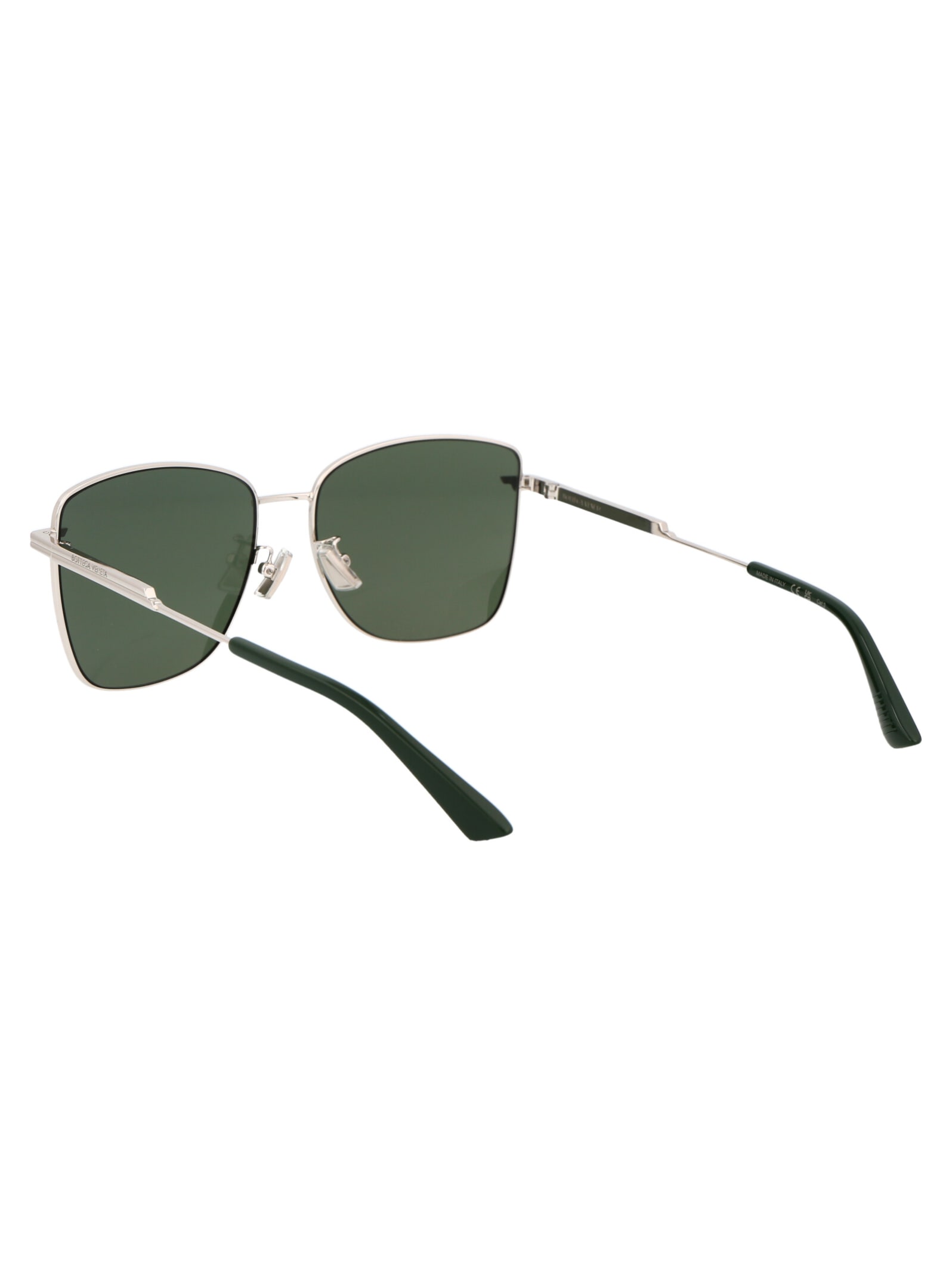 Shop Bottega Veneta Bv1237s Sunglasses In 003 Silver Silver Green