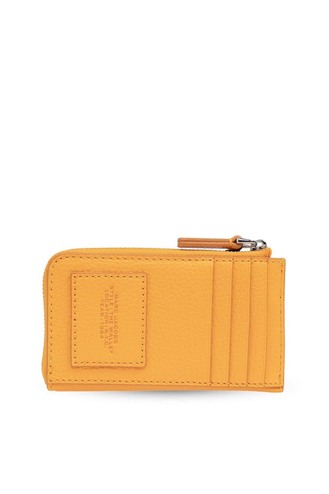 Shop Marc Jacobs The Leather Top Zip Wallet In Tangerine