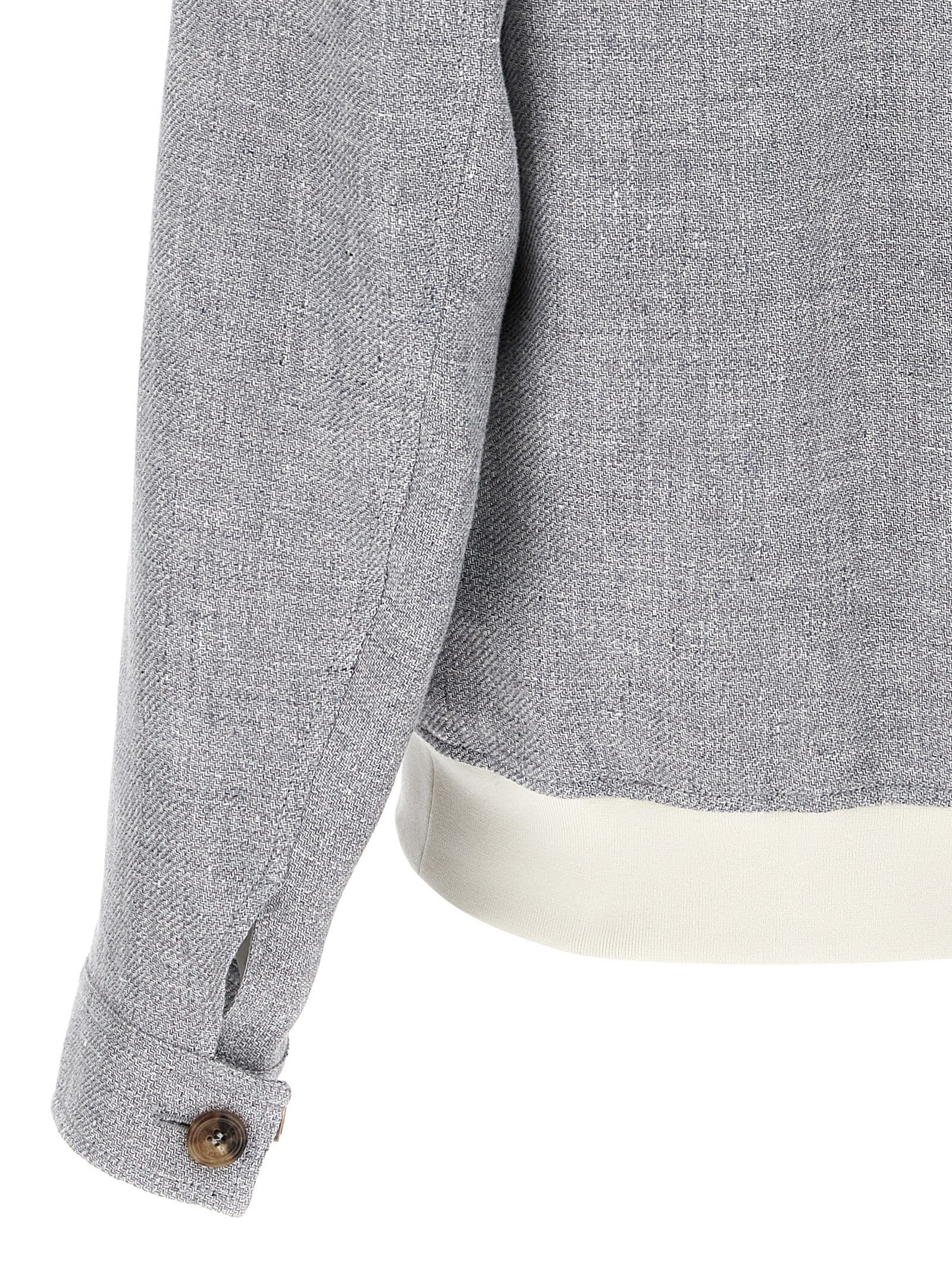 Shop Brunello Cucinelli Diagonal Jacket In Gray