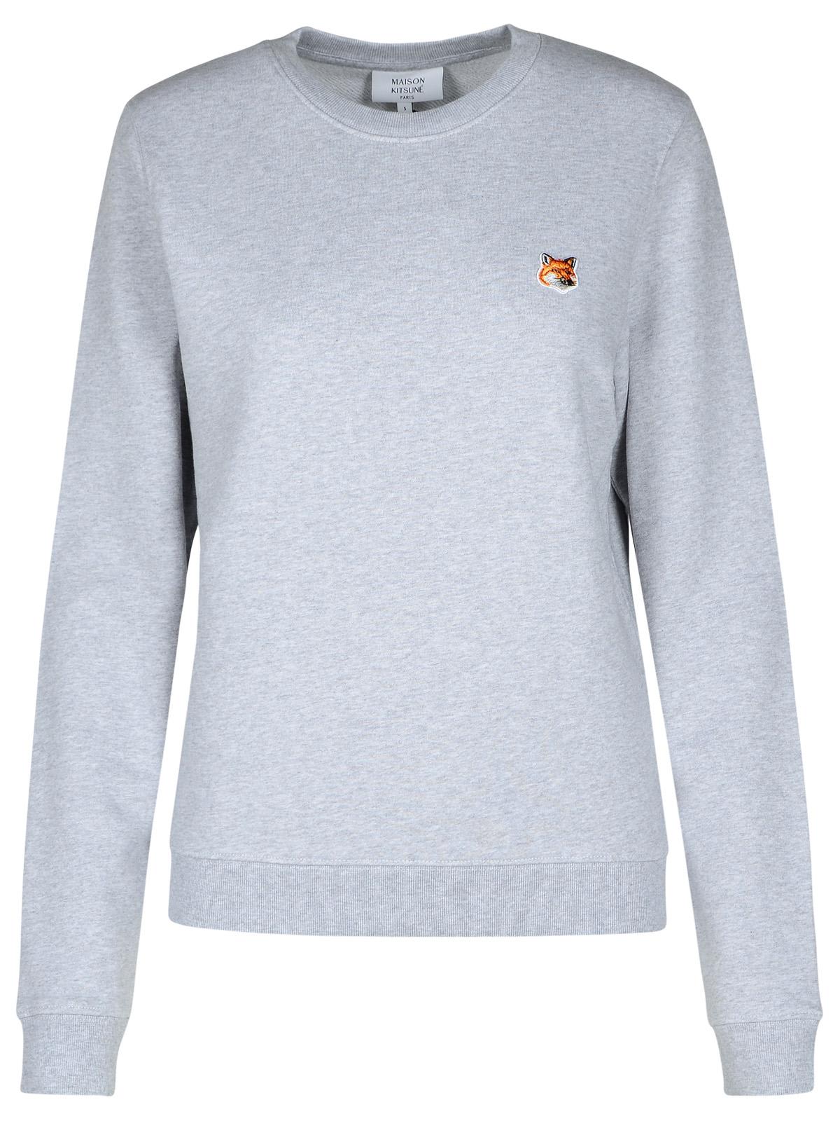 Maison Kitsuné fox Head Grey Cotton Sweatshirt