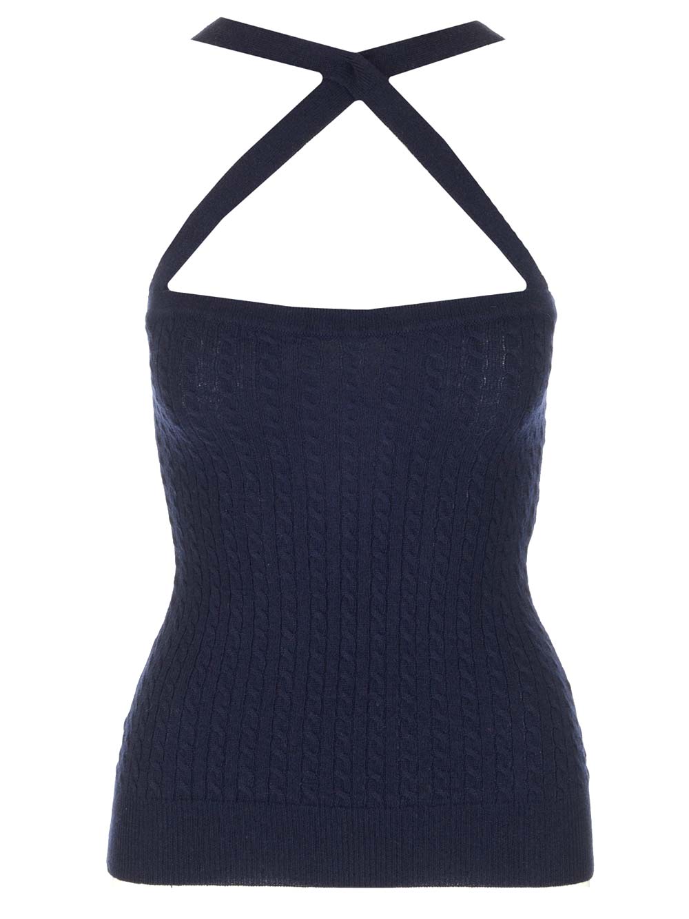 Shop Patou Blue Wool Top