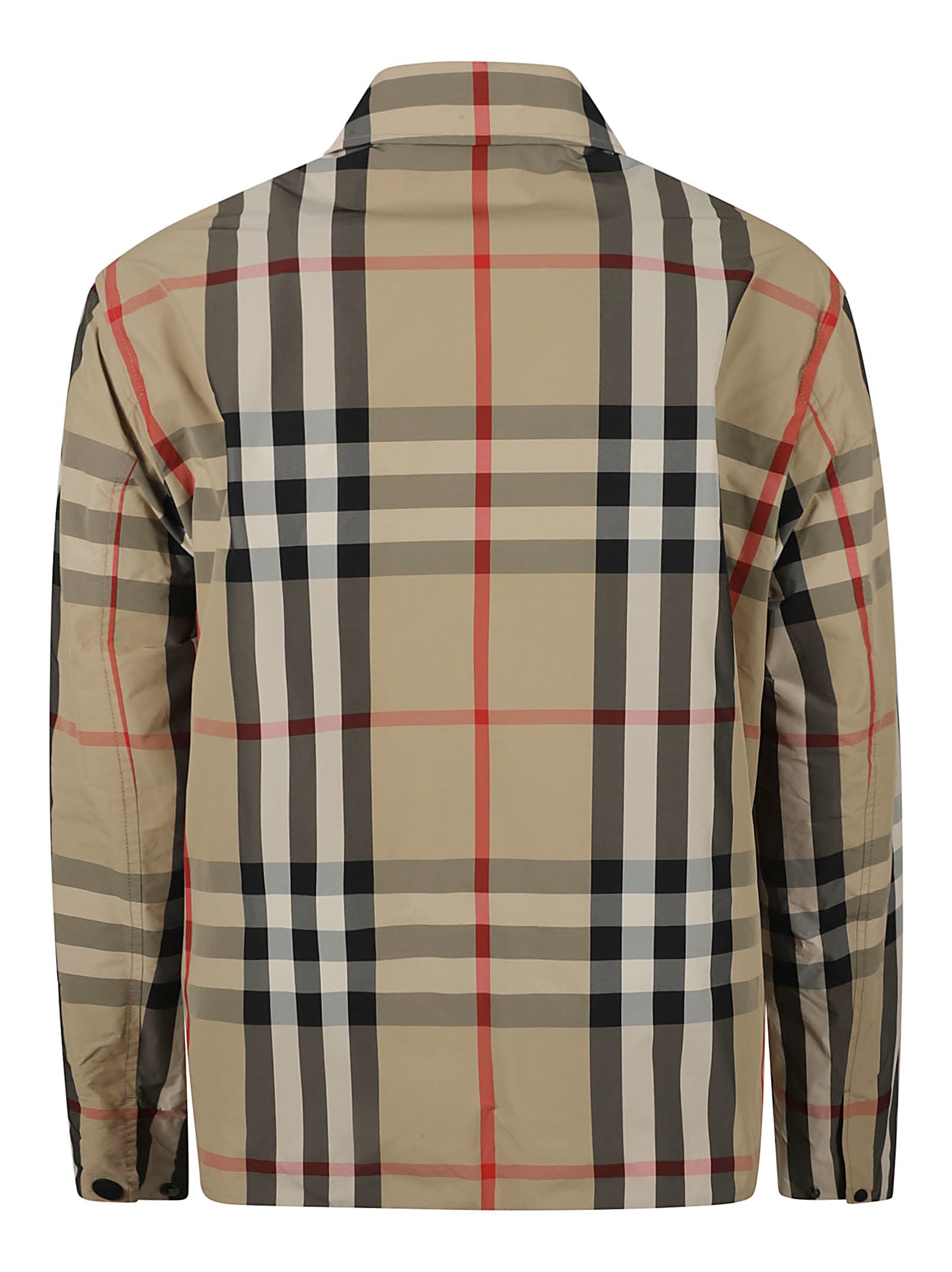 Burberry Check-pattern Shirt Jacket In Neutrals