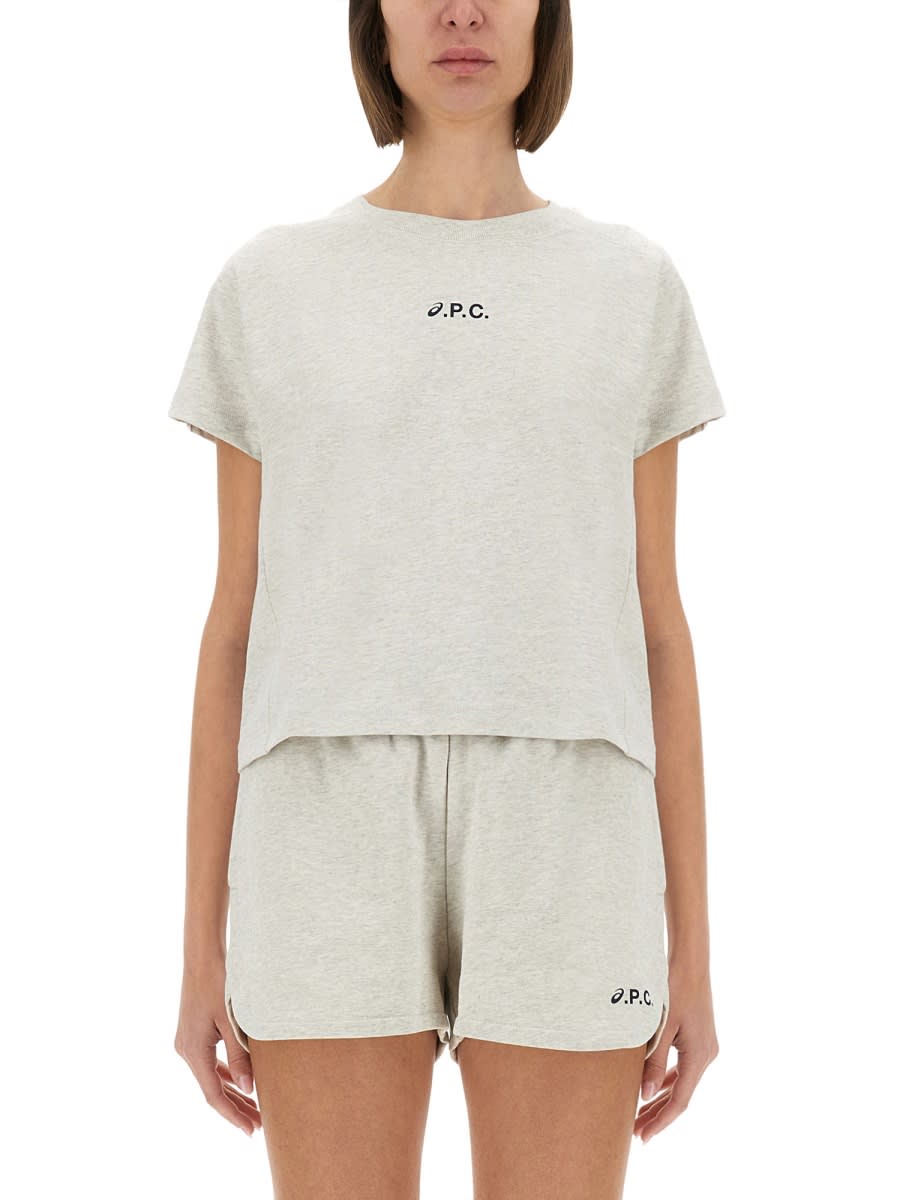 Shop Asics Cloud T-shirt In Grey
