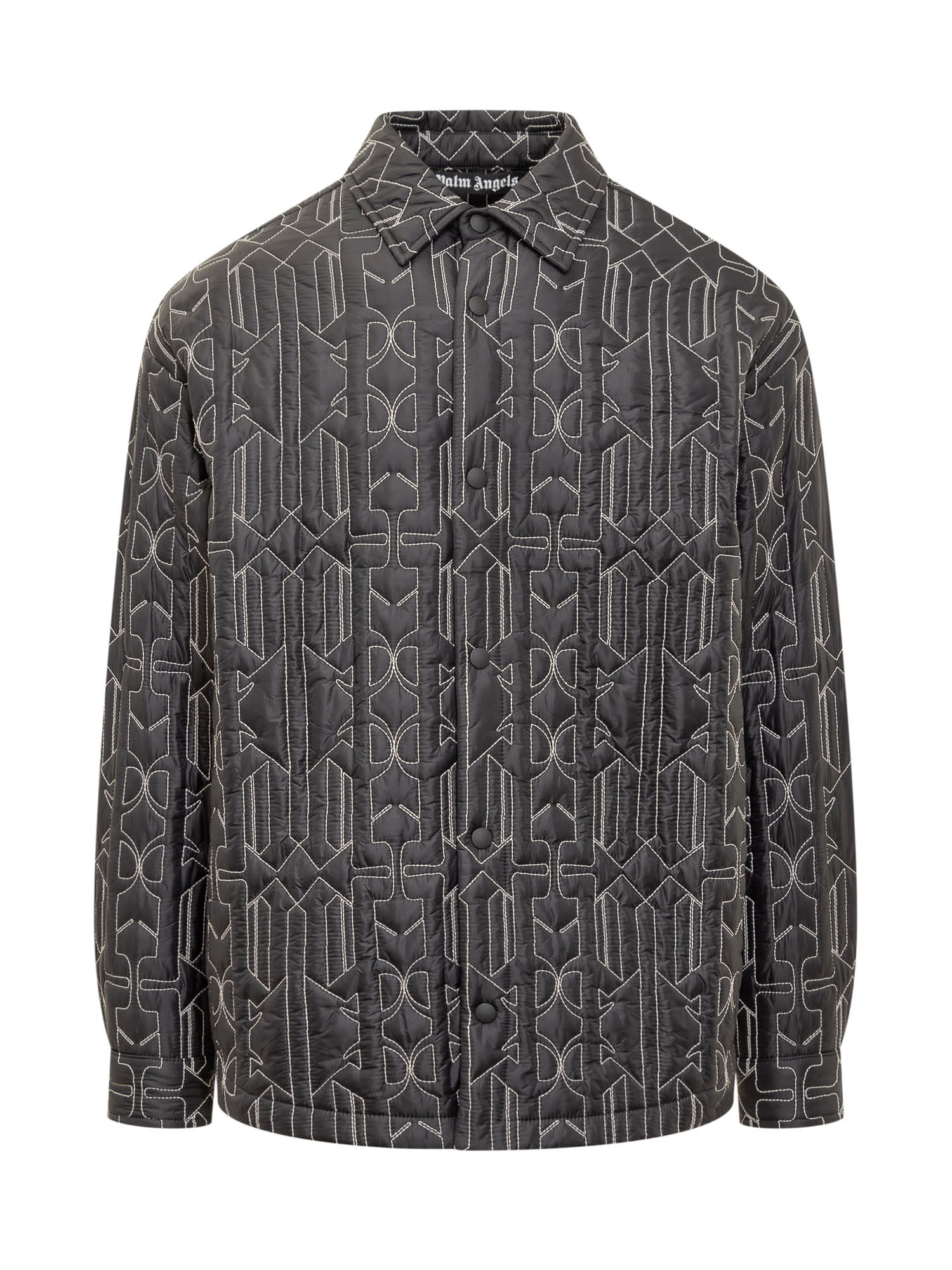 Shop Palm Angels Shirt Jacket In Anthracite