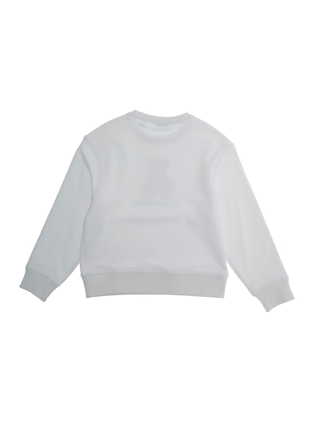 Burberry White Sweatshirt With Round Neck And Logo Print On The Front In Cotton Girl In White