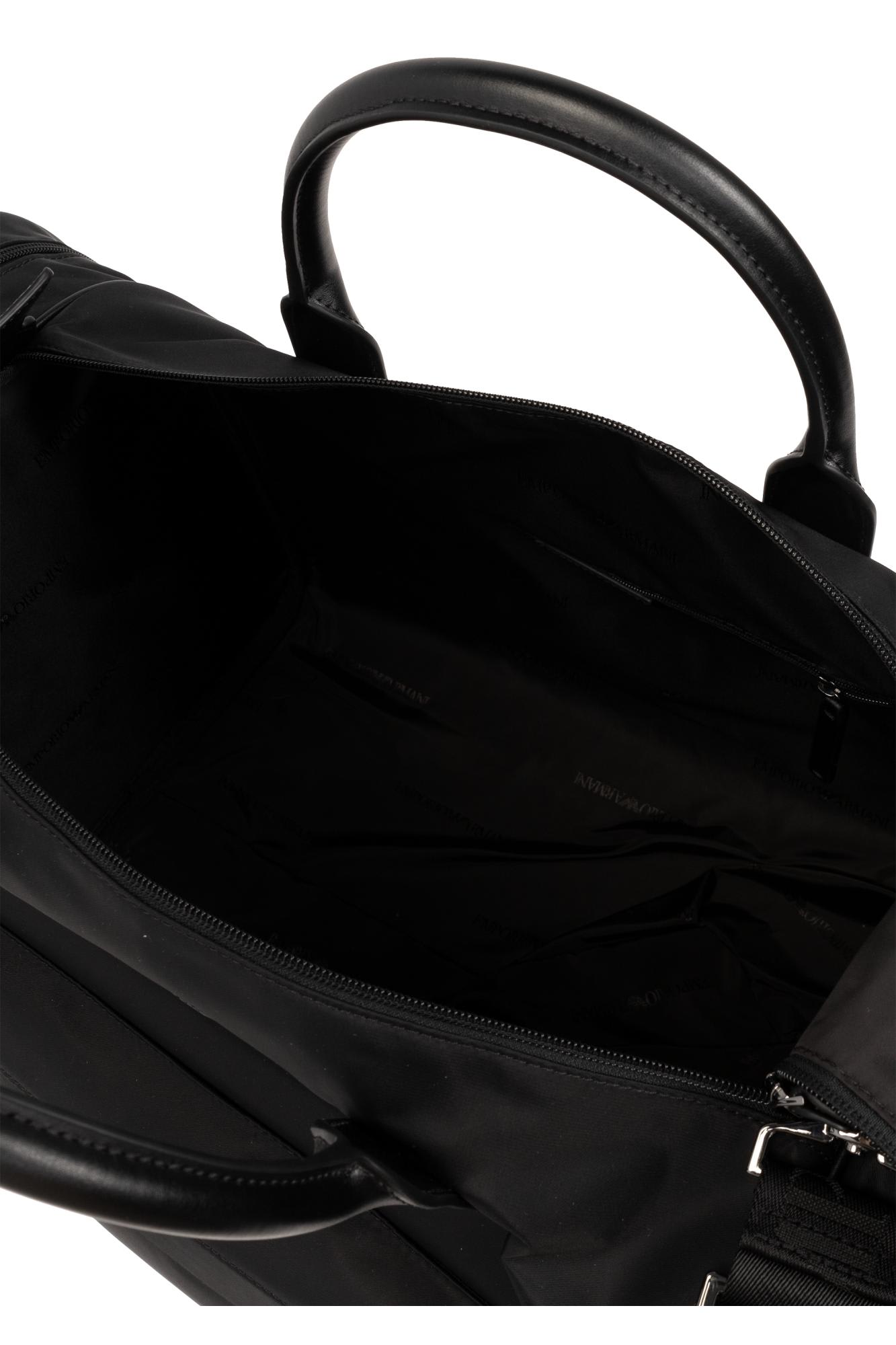 Shop Emporio Armani Sustainability Collection Travel Bag In Nero