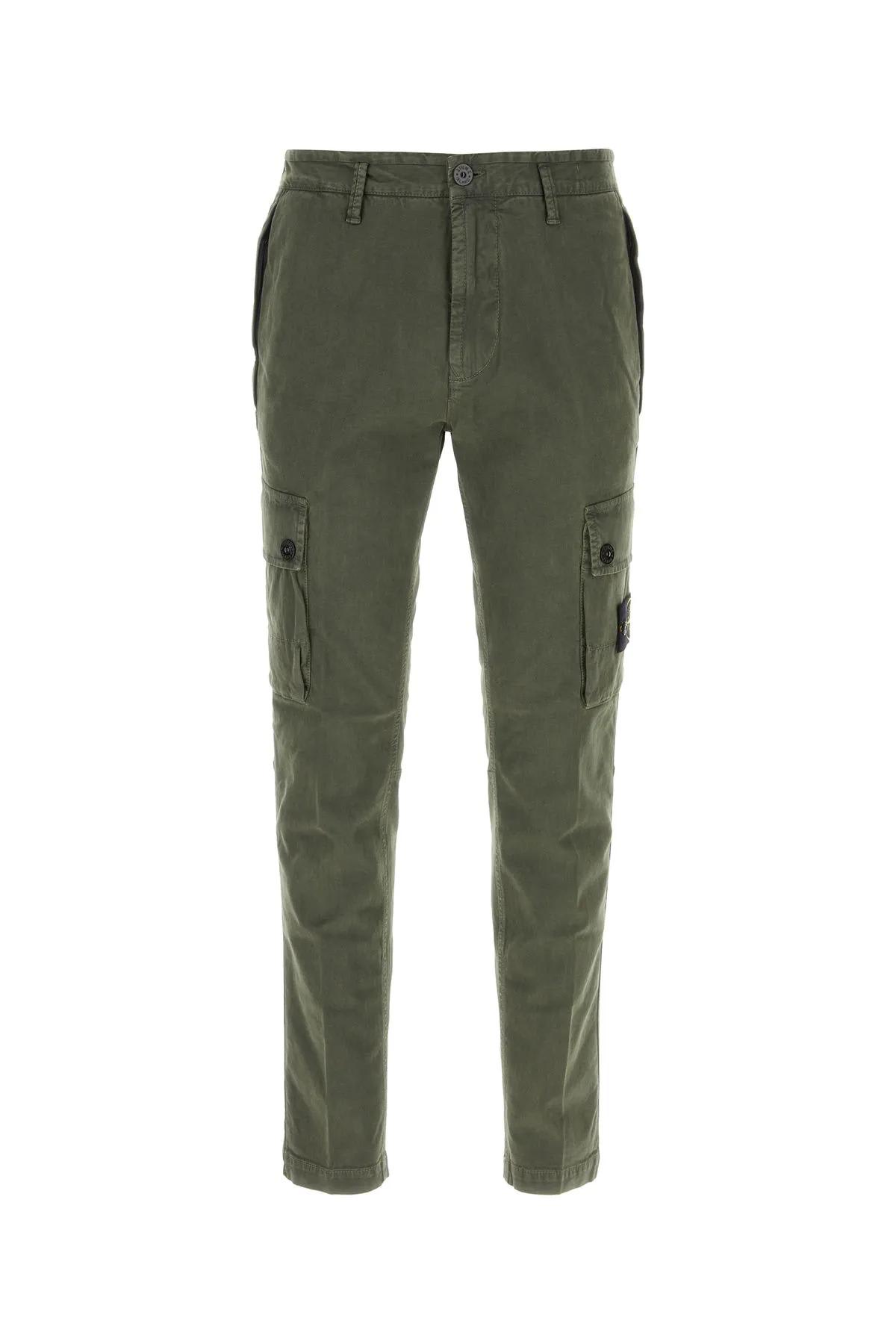 Shop Stone Island Khaki Stretch Cotton Cargo Pant In Muschio