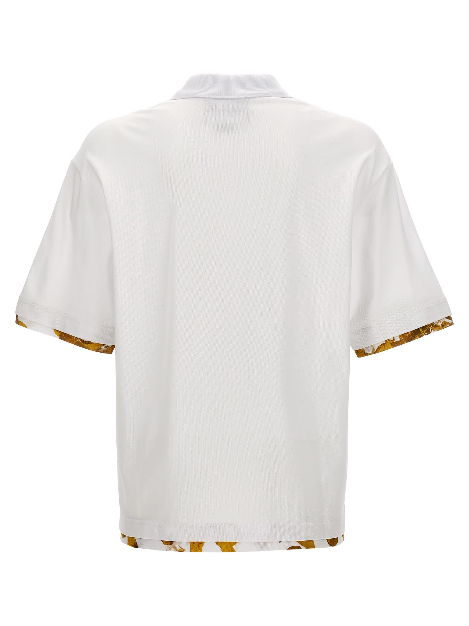 Shop Versace Jeans Couture Barocco Polo Shirt In White