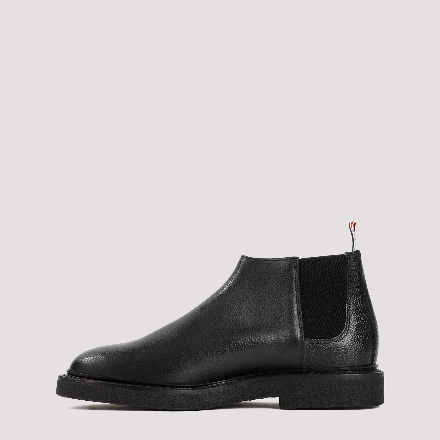 Shop Thom Browne Leather Mid Top Chelsea Boots In Black