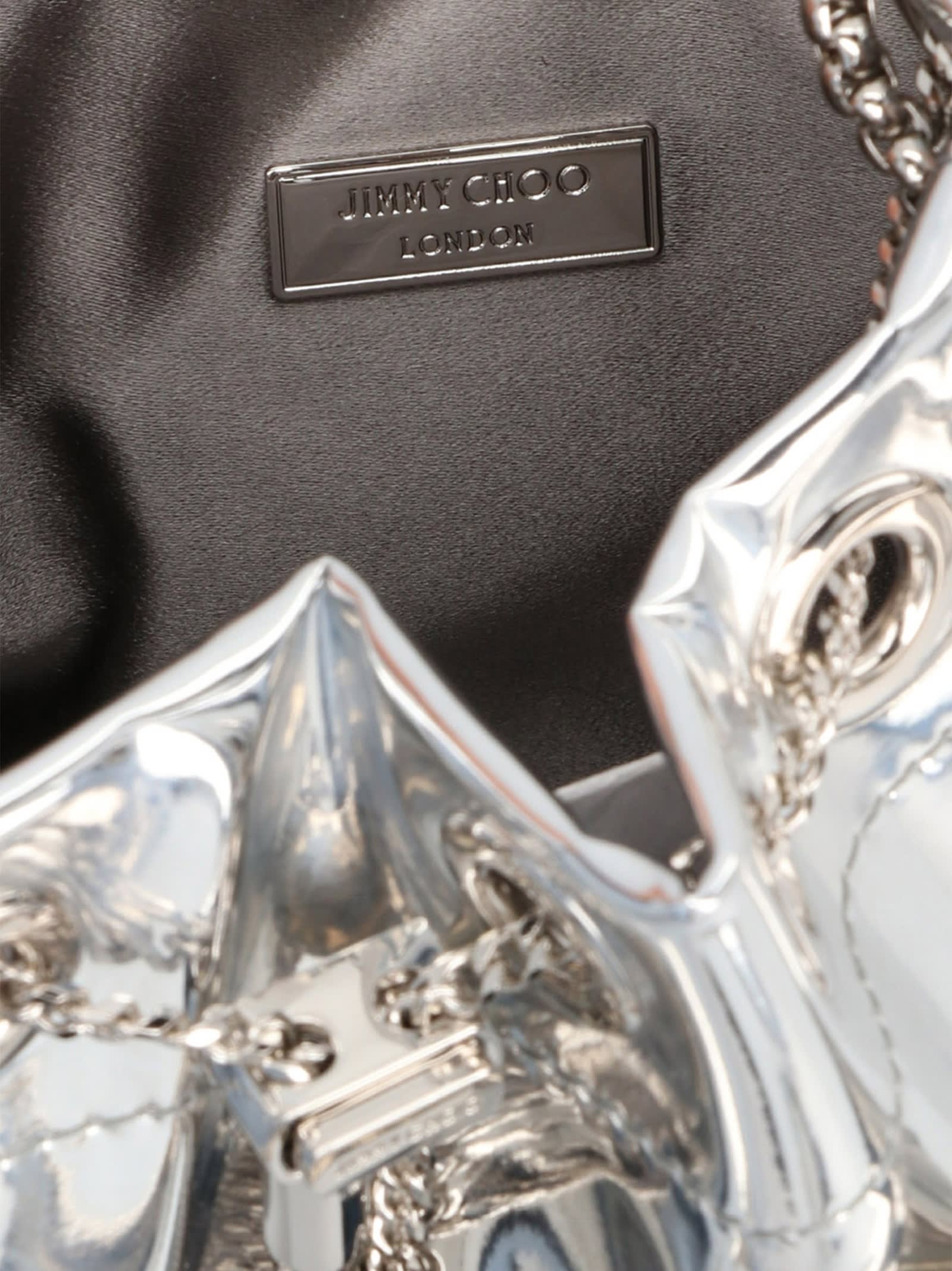 Jimmy Choo Bon Bon Bucket Bag In Silver