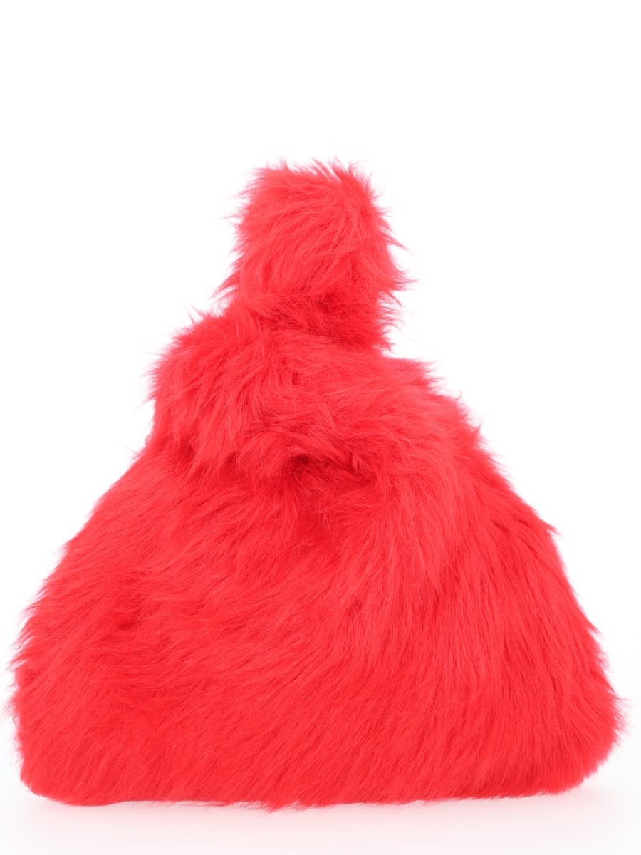 Msgm Borsa Fluffy Small In Red