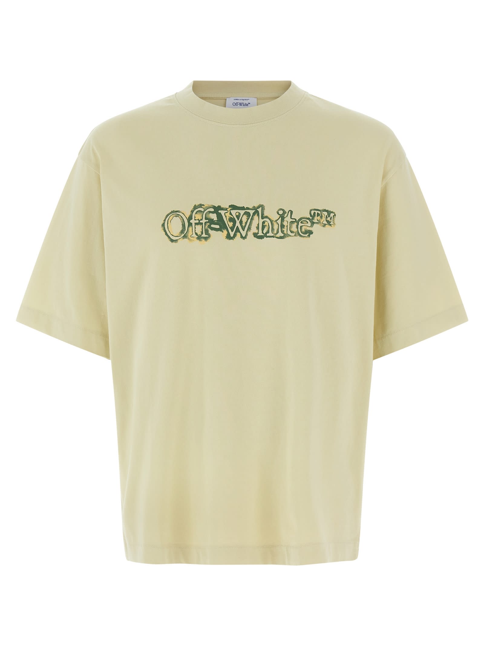 Off-white Cloudy Arrow Skate Crewneck T-shirt In Yellow