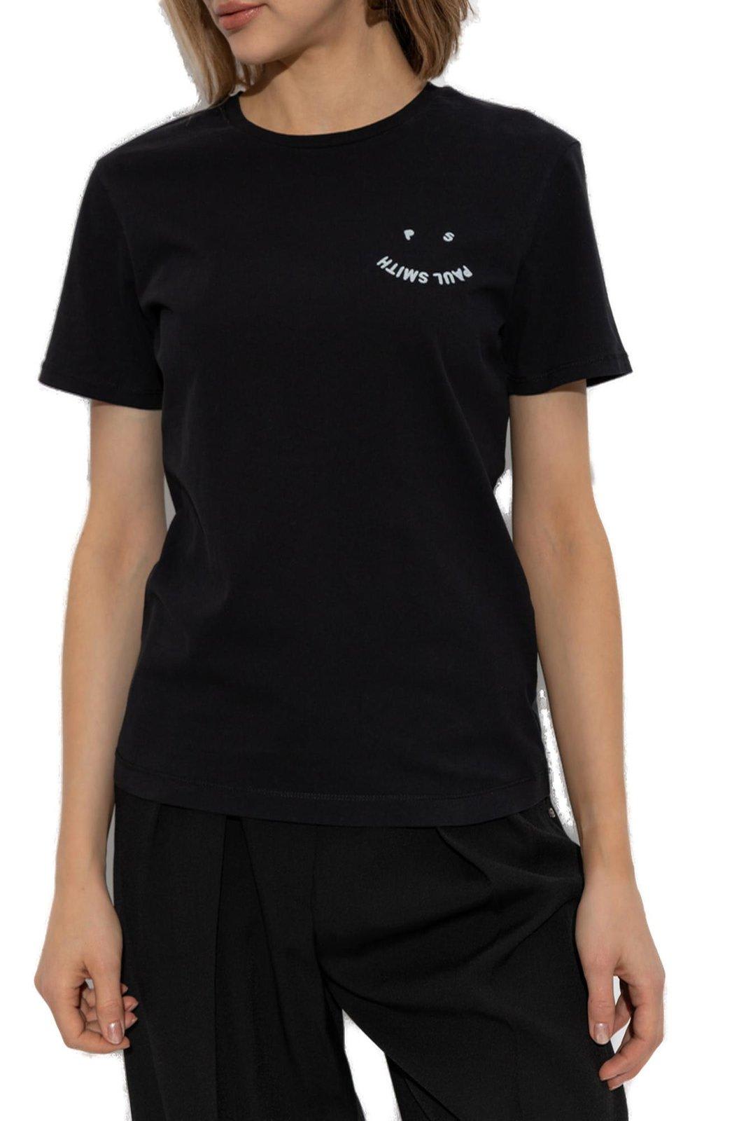 Ps By Paul Smith Embroidered-logo T-shirt In Black