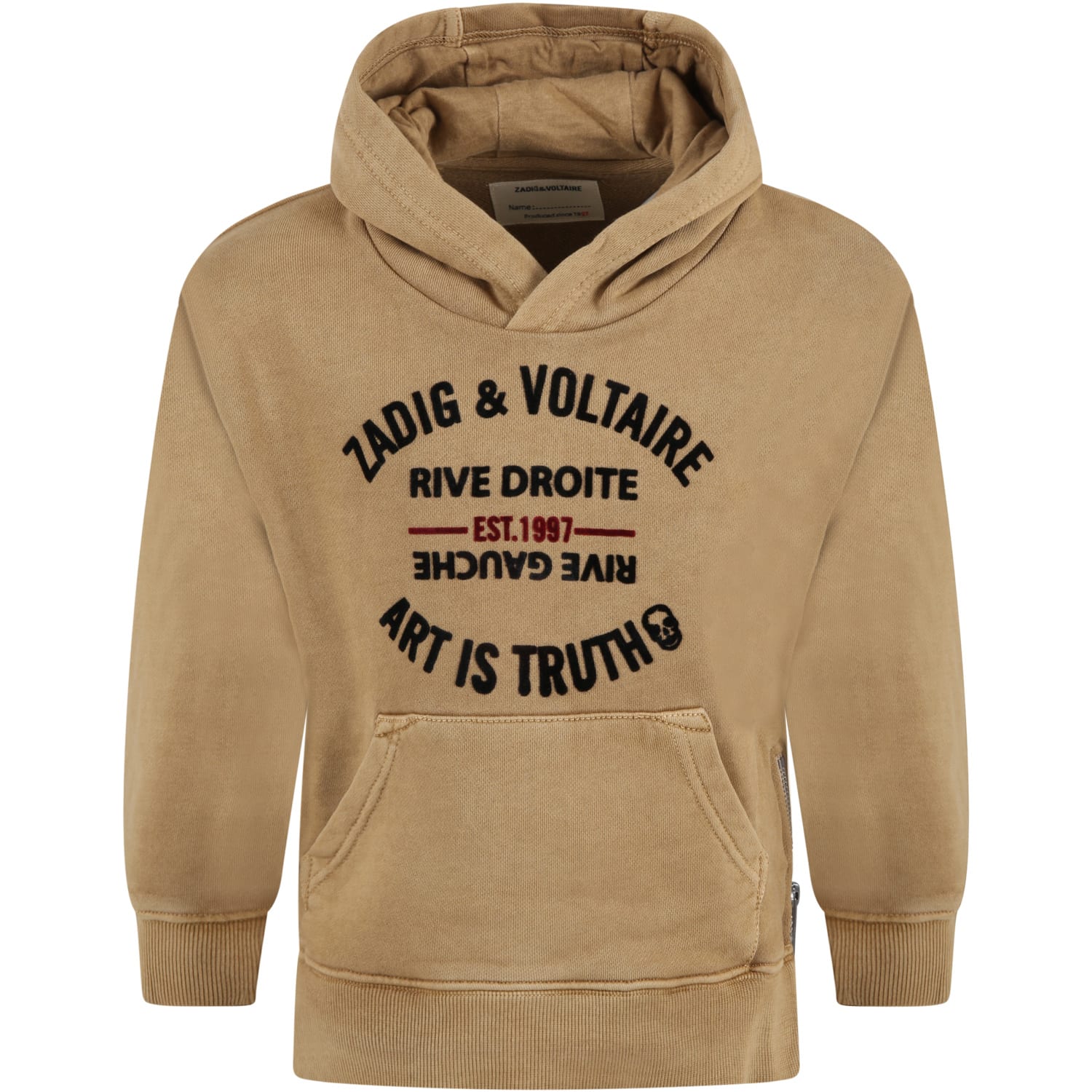 Zadig & Voltaire Beige Sweatshirt For Kids With Logo