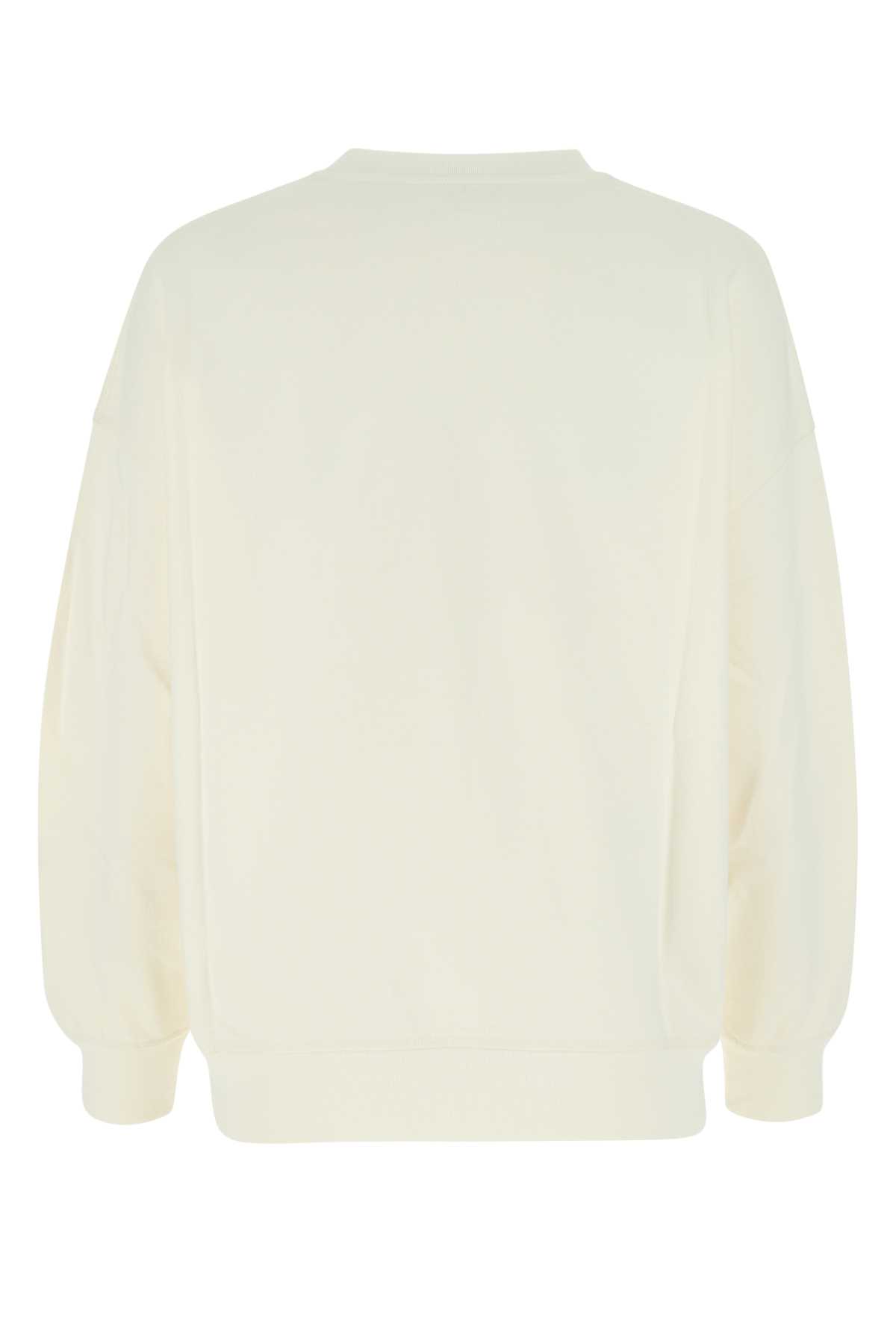 Alexander Mcqueen Ivory Cotton Oversize Sweatshirt In 0954